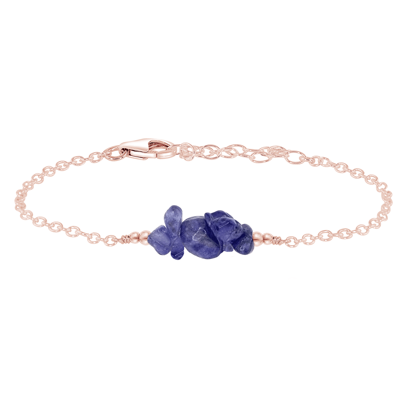 Natural Tanzanite Chip Bead Bar Bracelet for Women - Elegant Adjustable Crystal Jewelry for Daily Wear, Parties & Special Occasions