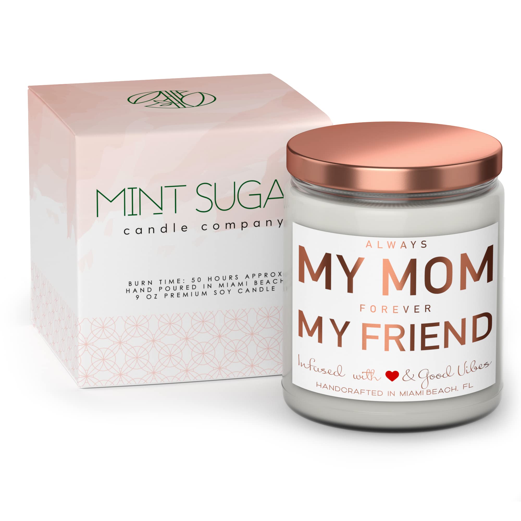 Mom Candle Gift Set - 9 oz Soy Wax Candle with Lavender Woods Scent | Funny & Unique Mother's Day or Birthday Present from Daughter/Son | Made in USA by Mint Sugar Candle Company | Perfect for Relaxation, Home Decor & Thoughtful Surprises