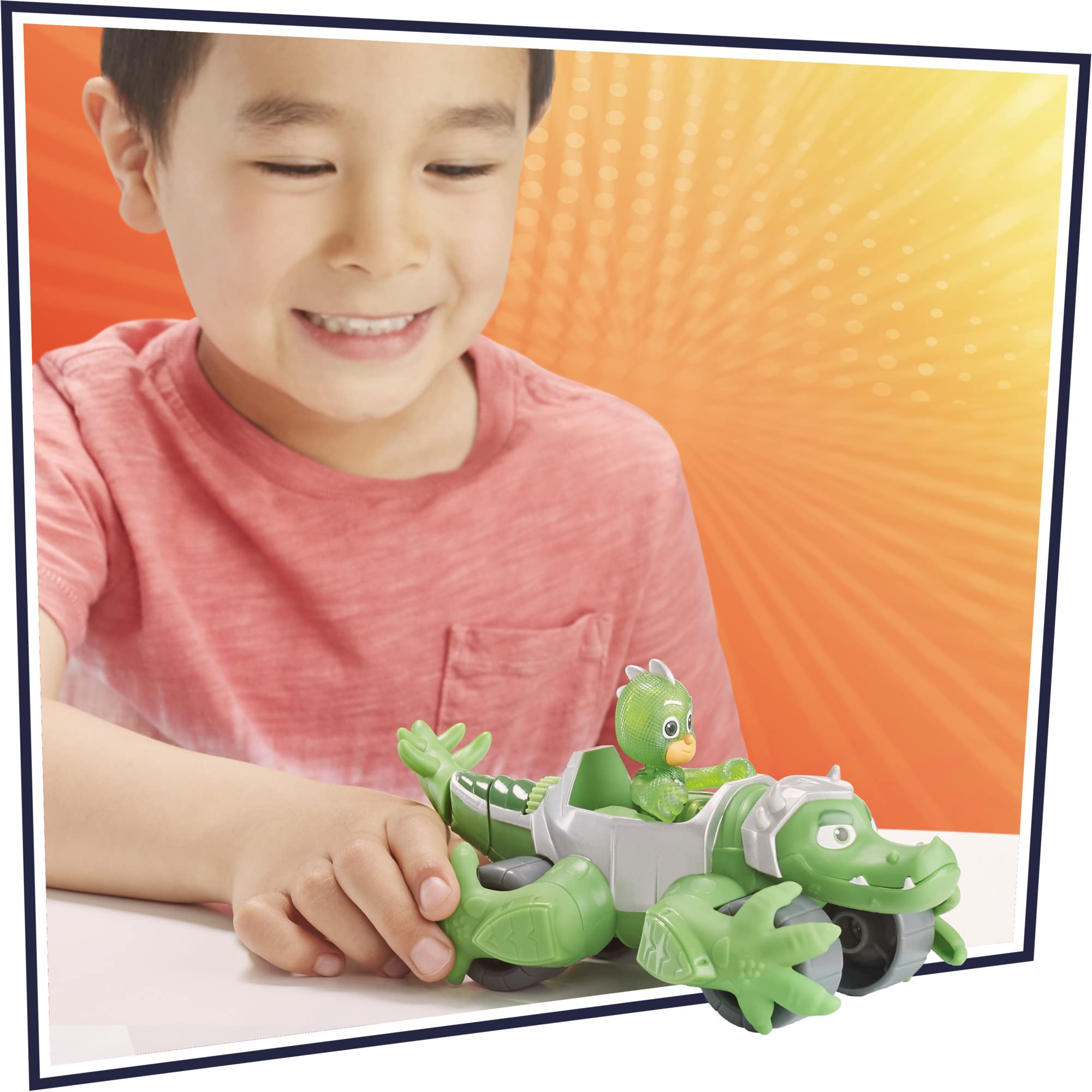 PJ Masks Gekko Rider Car with Figure - Superhero Toy for Kids 3+ | Pretend Play Gift
