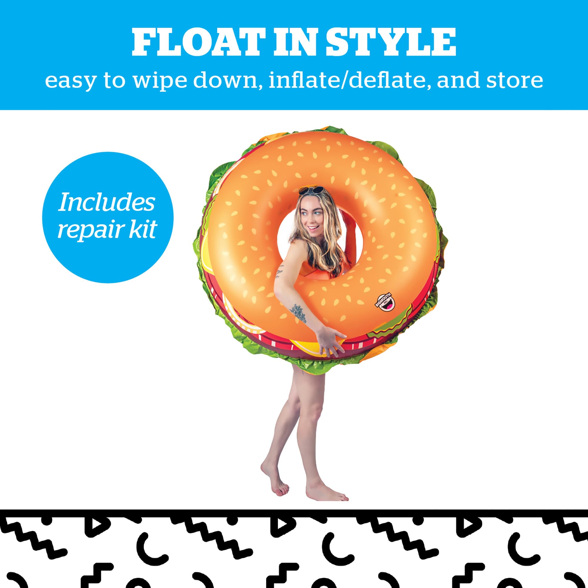 BigMouth Inc. 4' Wide Inflatable Pool Float Tube - Blow Up Swim Ring for Adults & Kids - Summer Water Toy for Pool Party, Beach, Lake & Backyard Fun
