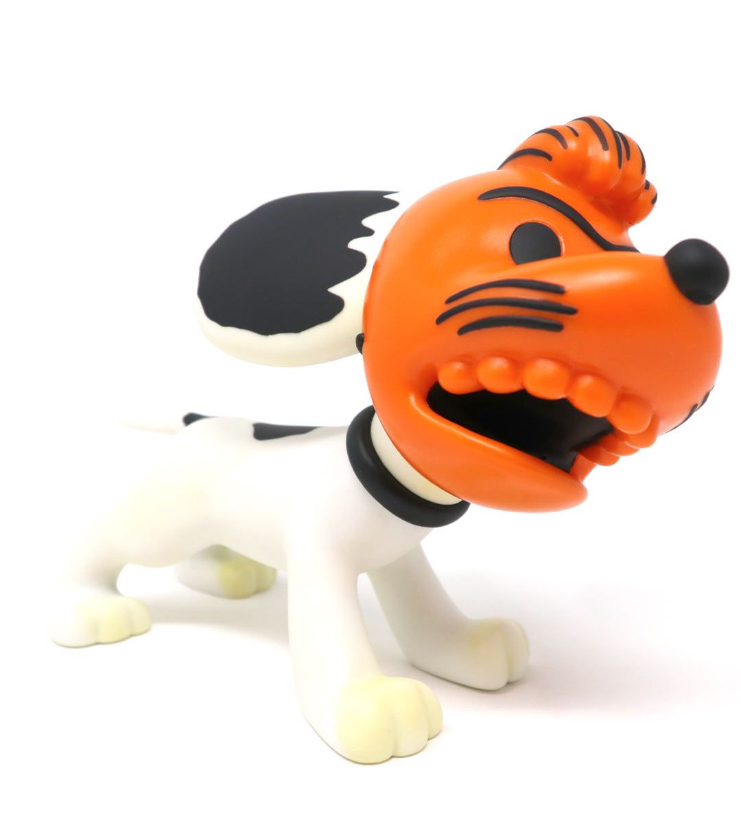 Vintage 50's Peanuts Snoopy Figurine with Orange Mask - Collectible Cartoon Character Statue for Home Decor, Office Display, and Gift Giving