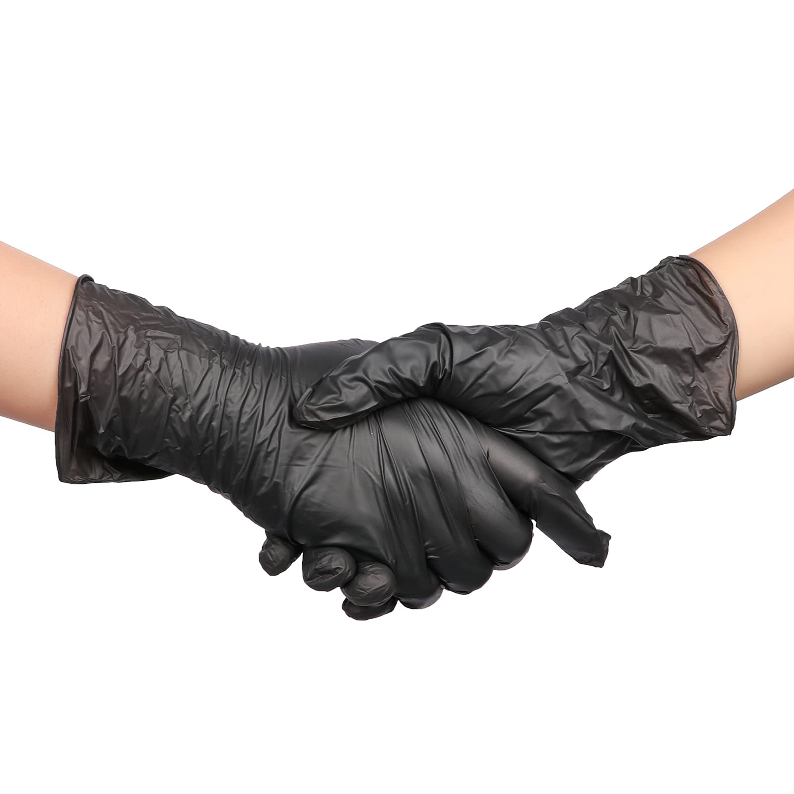 100Pcs Disposable Vinyl Gloves - Black, Latex-Free, Powder-Free, Non-Sterile for Food Handling, Cleaning & Medical Use