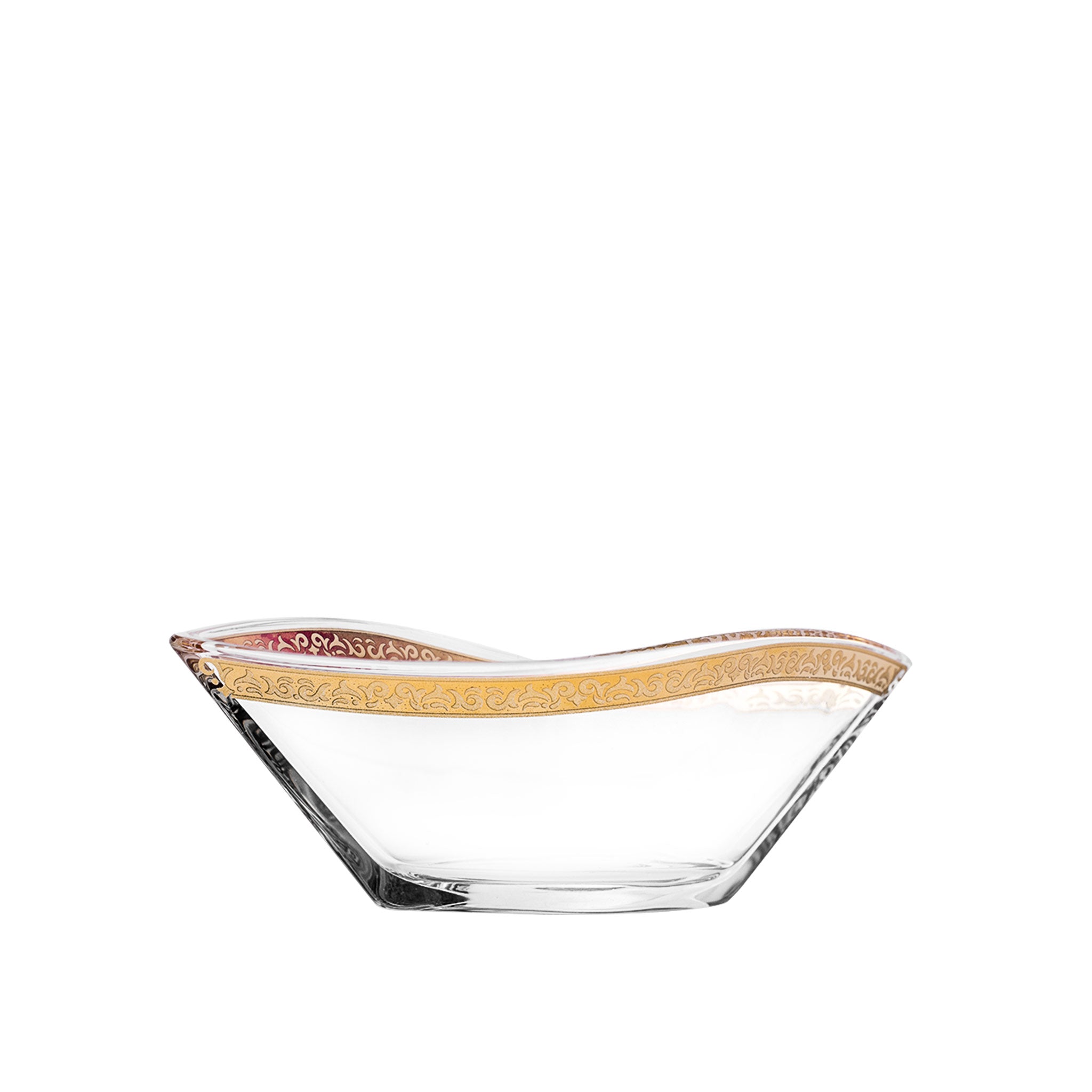 Dimlaj Selena 2-Piece Gold Serving Bowls Set - Elegant Salad, Pasta, Soup Bowls for Dinner Parties & Home Decor
