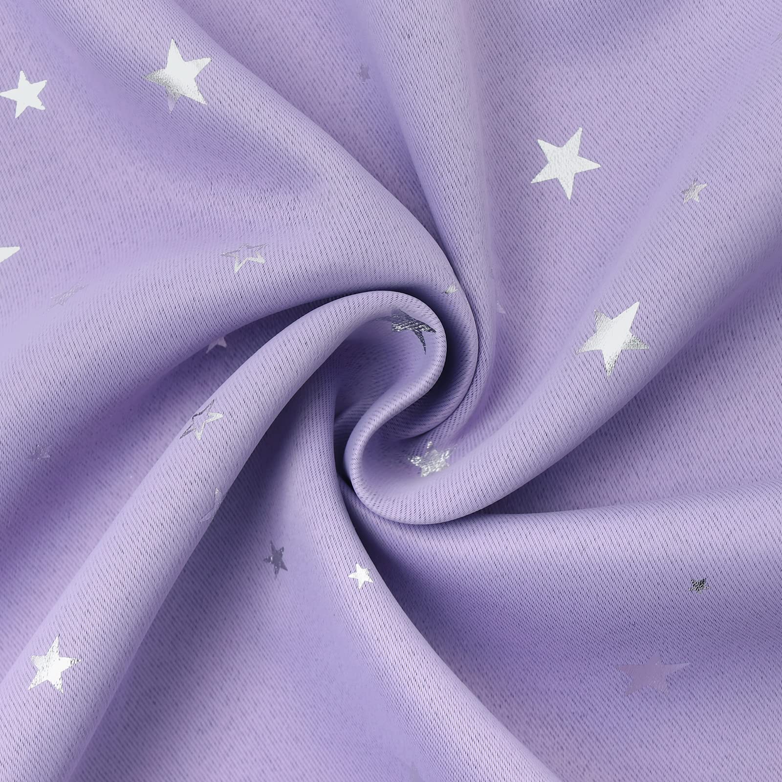 BGment Kids Room Blackout Curtains - Thermal Insulated Grommet Star Print Window Drapes for Bedroom & Living Room, Set of 2 Panels (42x72 Inch, Lavender) - Perfect for Nursery, Playroom & Home Decor