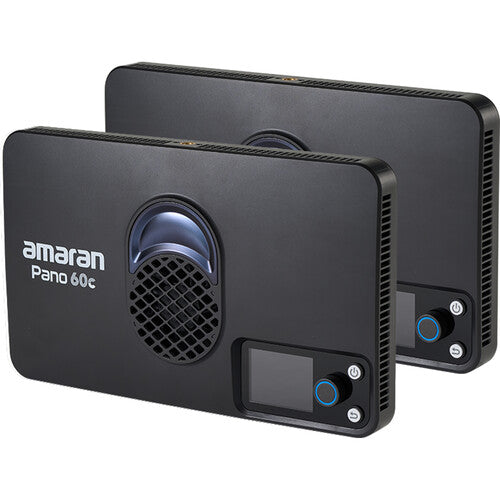 Amaran Pano 60C RGB COB LED Light Panel - 2 Light Kit with Charcoal Case for Photography, Videography & YouTube Content Creation