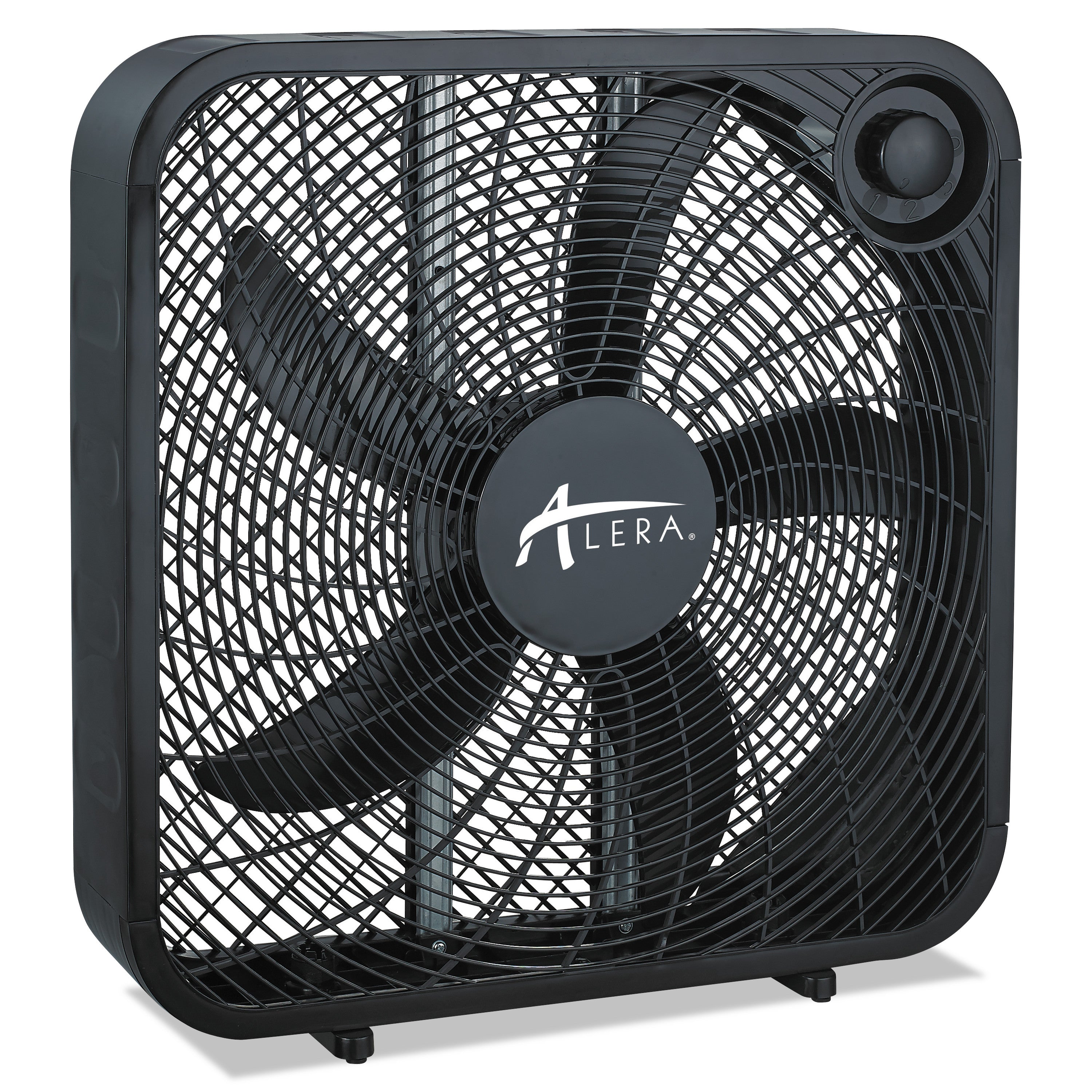 Alera® 3-Speed Box Fan - Powerful Cooling Fan for Home, Office & Garage - Quiet High Velocity Air Circulation - Black
