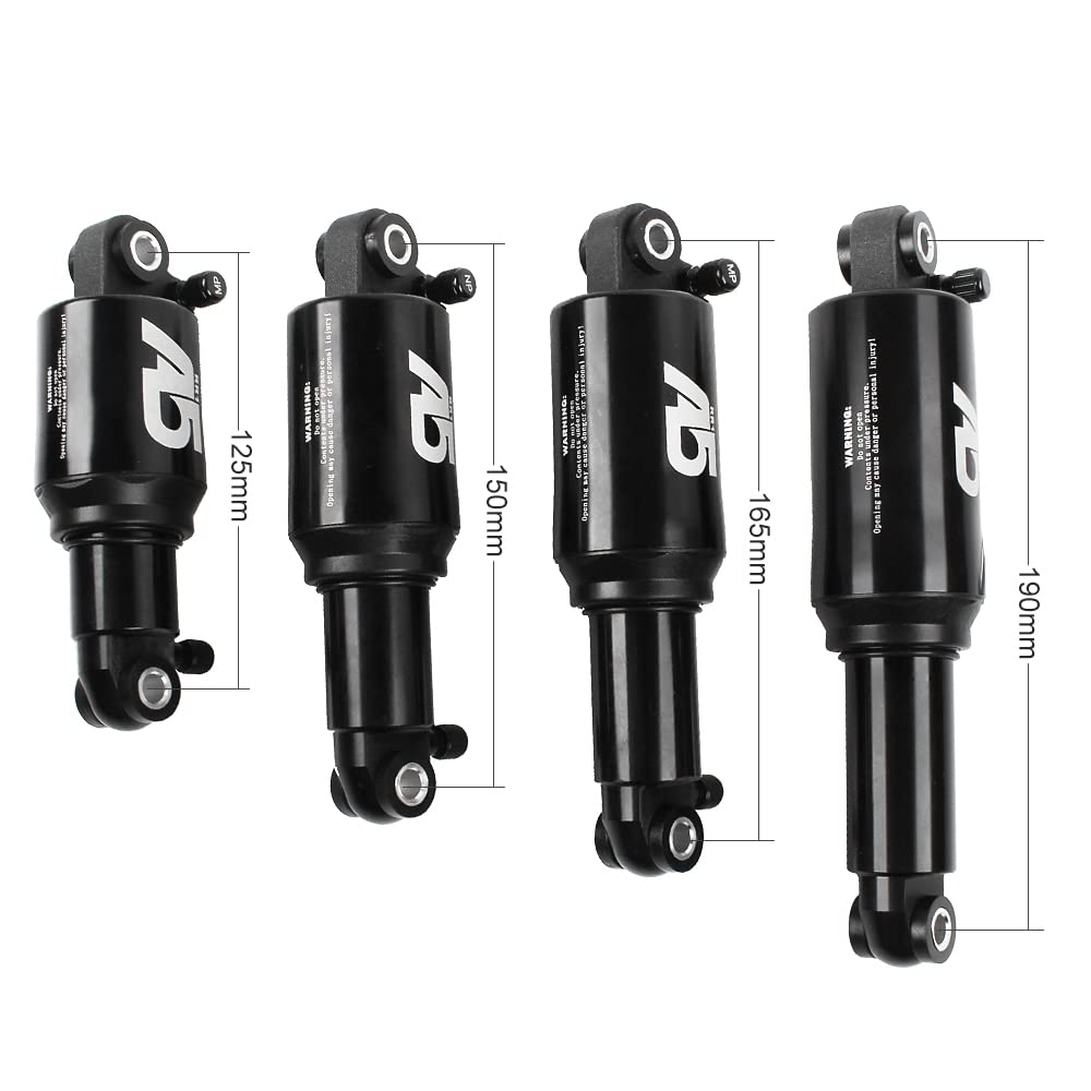 KS A5 Mountain Bike Rear Shock Absorber - Air Suspension with Dual/Solo Chamber - 125mm/150mm/165mm/190mm Travel - Perfect for Trail Riding & Downhill Biking