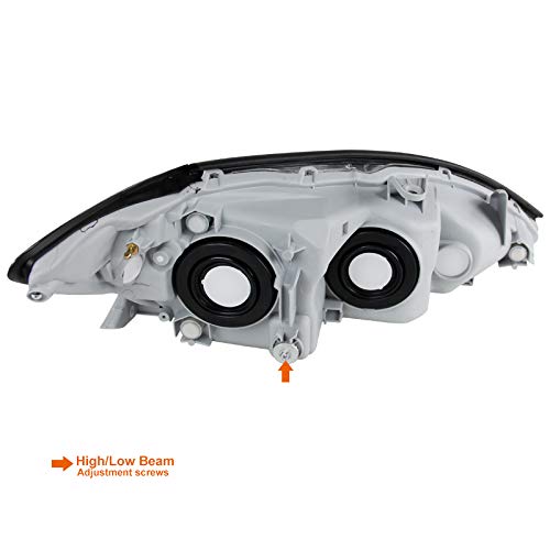 2005-2006 Toyota Camry Base LE SE XLE Replacement Headlights - Black Housing with Clear Lens & Amber Turn Signals | Perfect for Night Driving & Car Upgrades