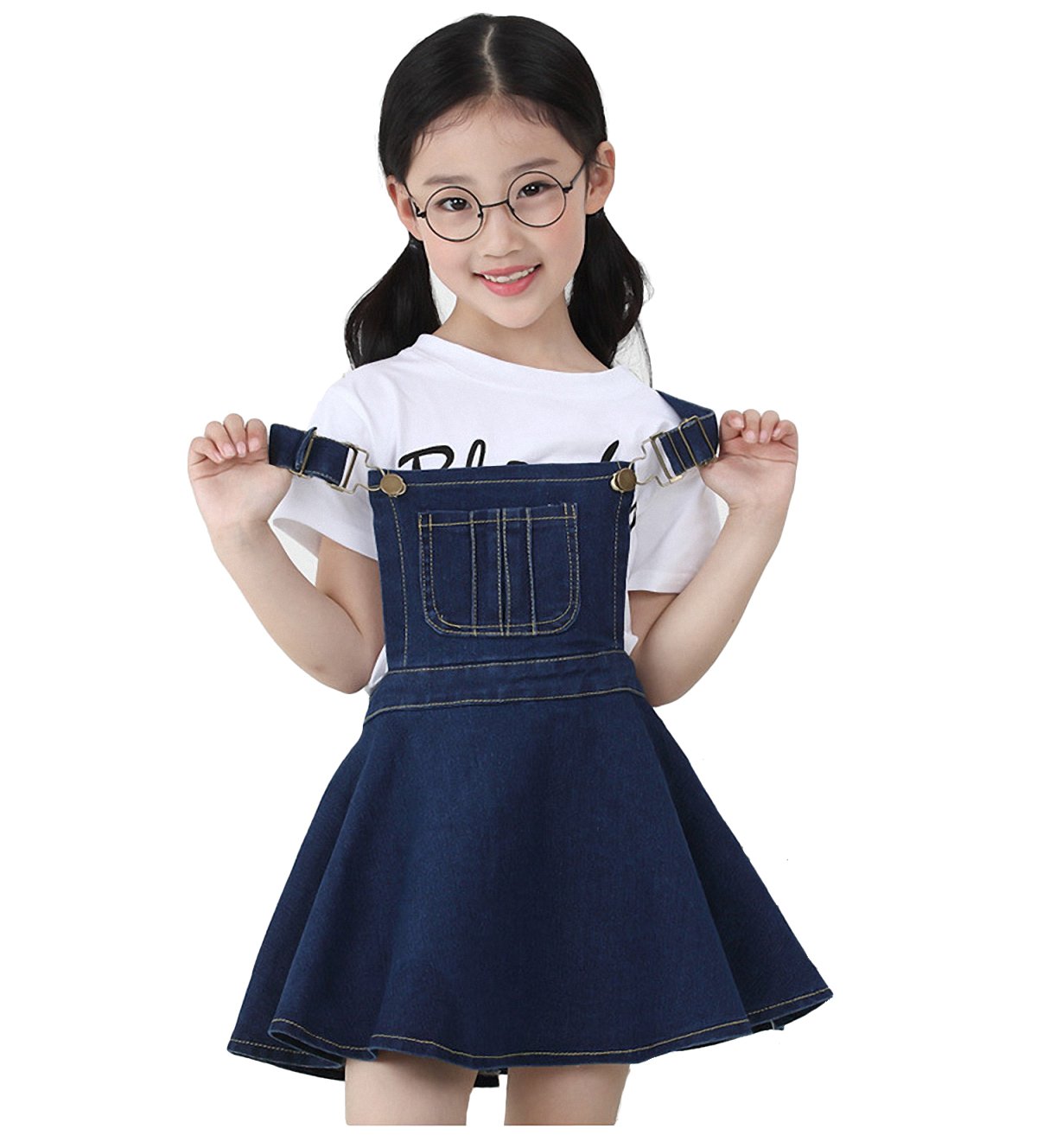 KIDSCOOL SPACE Girls Denim Skirts & Stretchy Jeans Overalls - Soft Comfortable Outfits for Toddler & Little Big Girls - Perfect for School, Playdates & Casual Wear