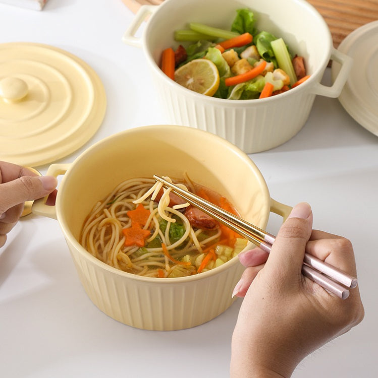 Nordic Pastel 1.2L Round Baking Pot with Lid - Ceramic Oven Safe Casserole Dish for Baking, Roasting & Serving - Perfect for Casseroles, Soups & Desserts