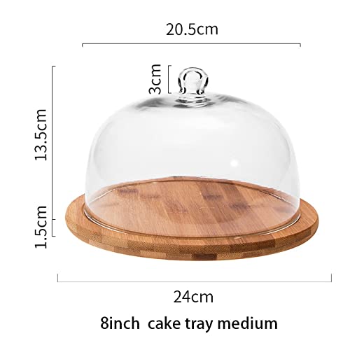 Glass Lid Butter Dish & Cake Tray - Multi-Purpose Snack, Fruit & Dessert Serving Platter - Essential Baking Supplies & Kitchen Storage Container for Dinner Parties, Afternoon Tea & Home Organization (Color: Medium)