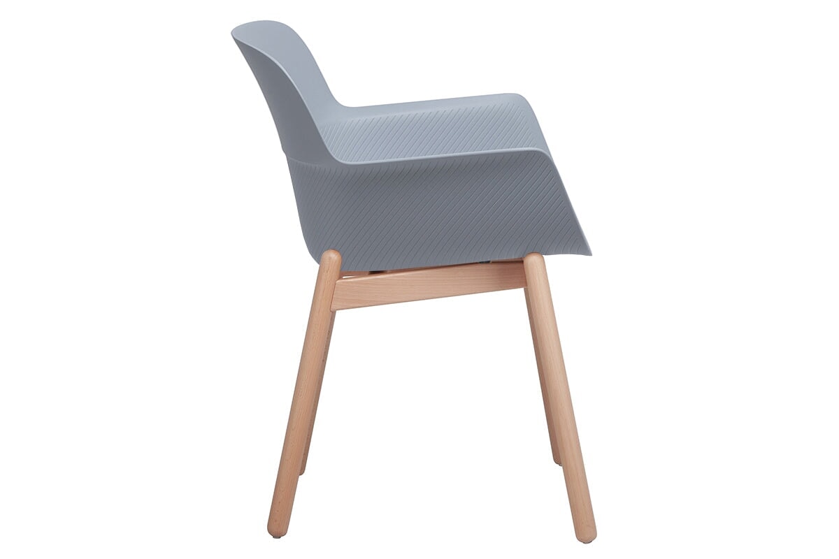 Tommy Tub Plastic Chair with Wooden Leg - Lightweight Outdoor Seating for Patio, Garden, and Poolside Relaxation