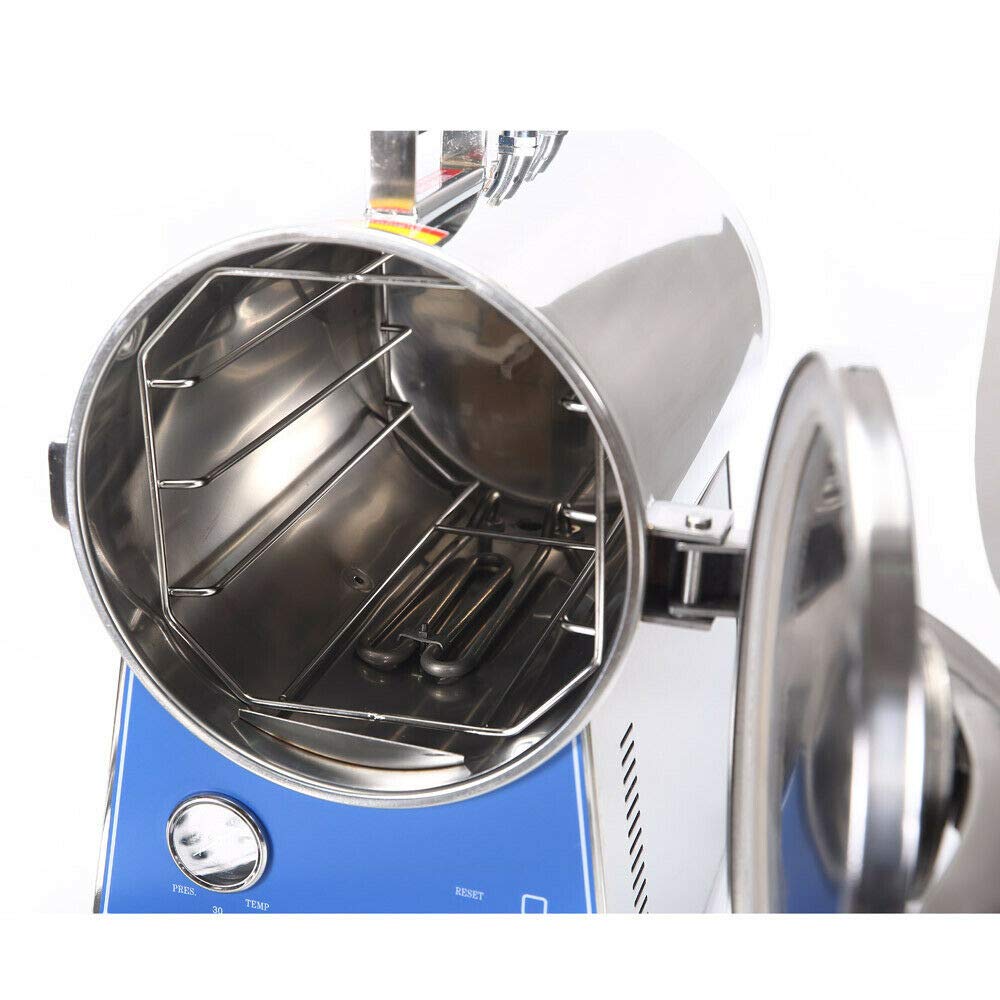 24L Stainless Steel Table Top Steam Sterilizer Autoclave - High Pressure Medical Equipment for Dental, Tattoo & Beauty Tools Sterilization