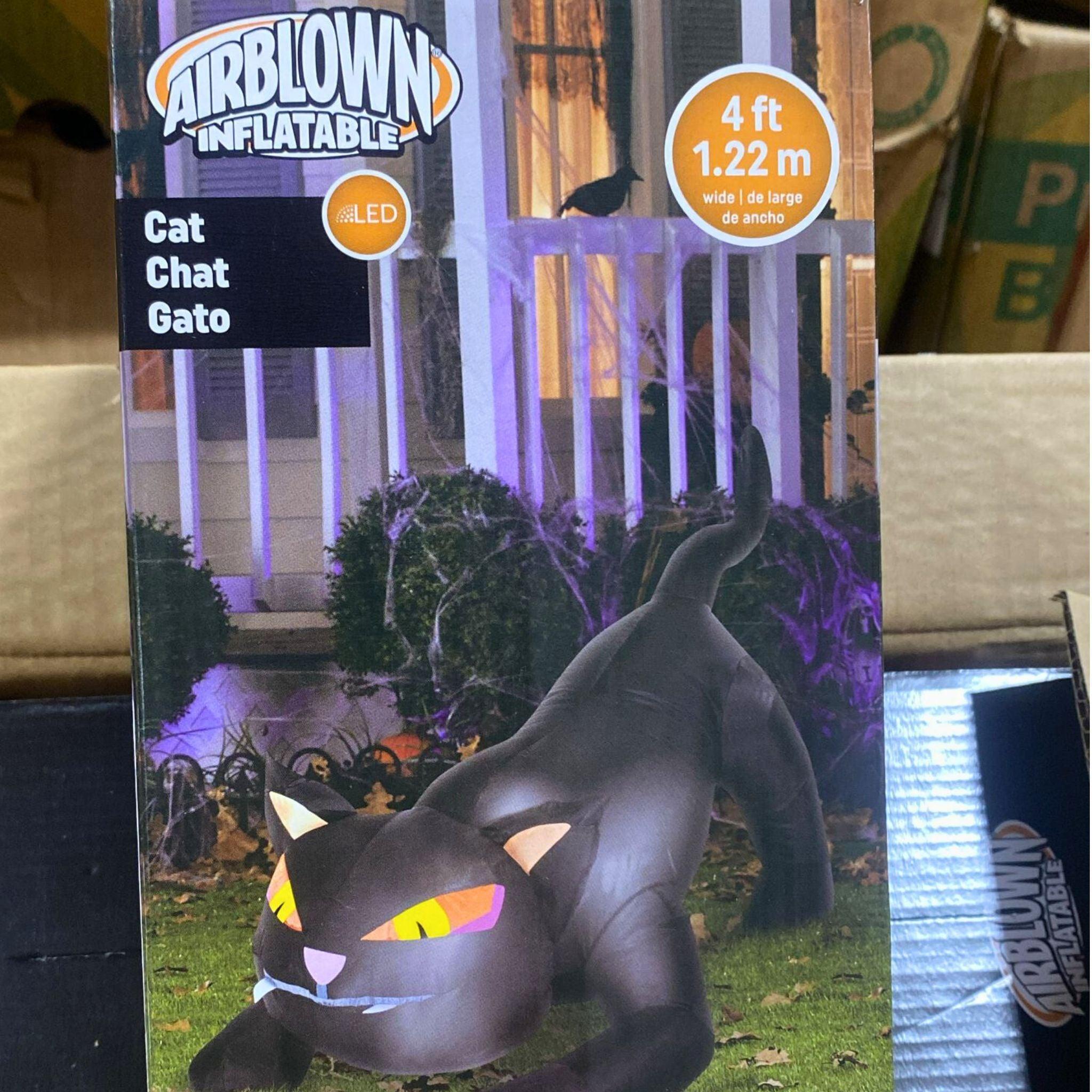 48 Pack AirBlown Inflatable Cat LED Light Decorations - Glowing Halloween Yard Decor for Outdoor & Indoor Use - Perfect for Parties, Christmas, and Home Decoration