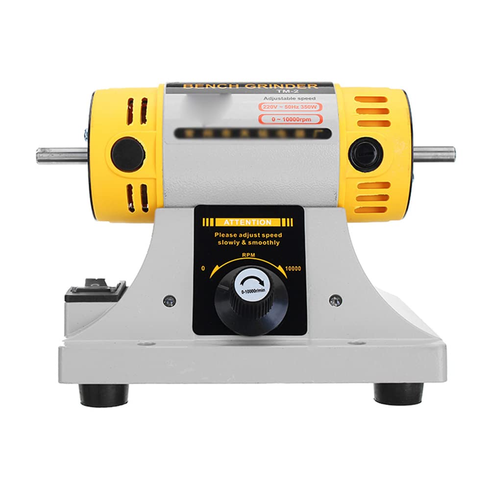 SYALEO Heavy Duty Bench Buffer Polisher - Variable Speed Electric Polisher & Grinder for Metal, Wood, Jewelry - Perfect for DIY, Workshop, and Professional Use