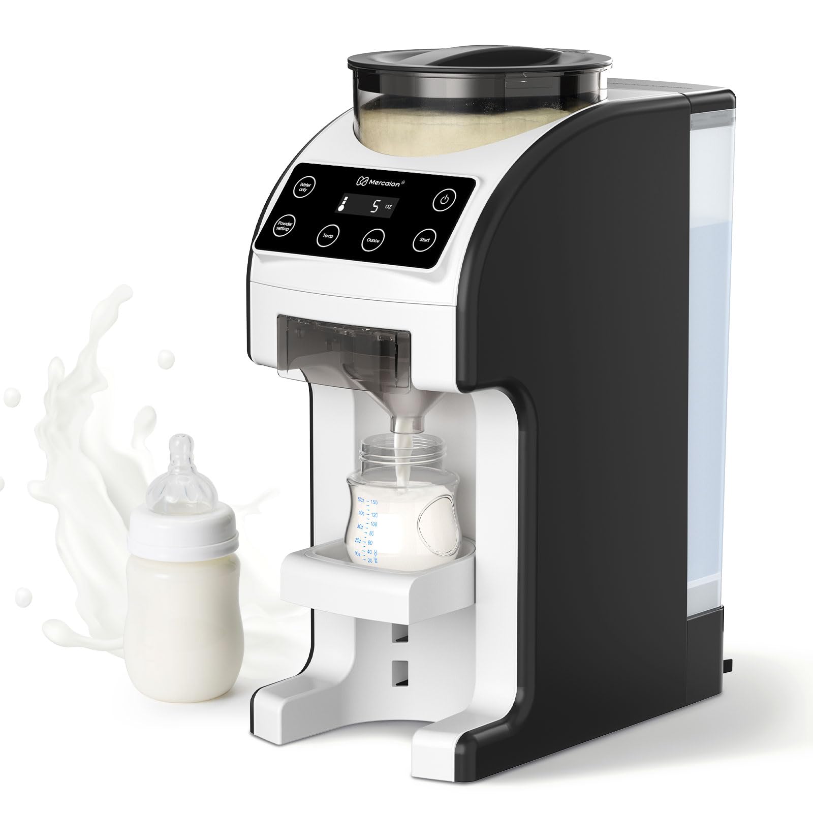 Instant Formula Maker Machine - Fast & Customizable Baby Formula Dispenser with Precise Temperature Control | Automatic Powder Blending for All Bottle Brands | Perfect for Night Feedings & Travel | Black/White