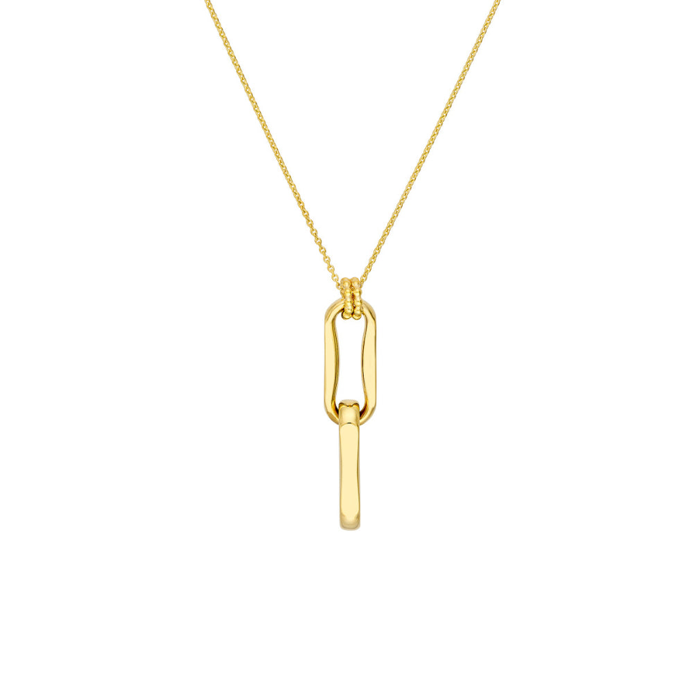 14K Gold Double Oval Link Pendant Necklace for Women - Elegant Layering Jewelry Gift for Anniversary, Birthday & Valentine's Day - Perfect for Everyday Wear & Special Occasions