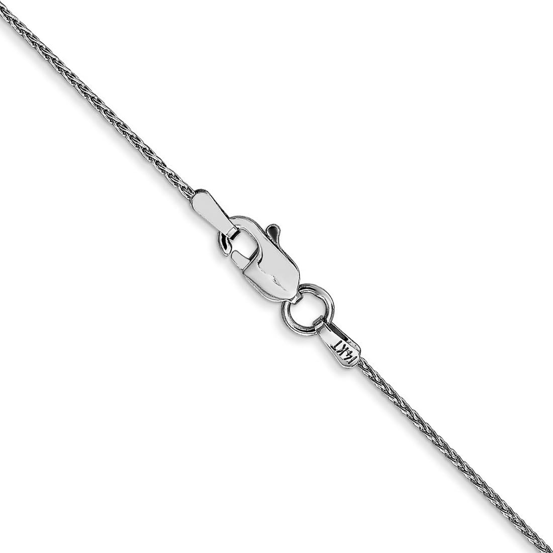 14K White Gold Solid Lobster Claw Anklet - 1.0mm Round Wheat Chain Ankle Bracelet for Women & Men | Elegant Everyday Jewelry, Perfect for Beach, Office & Special Occasions