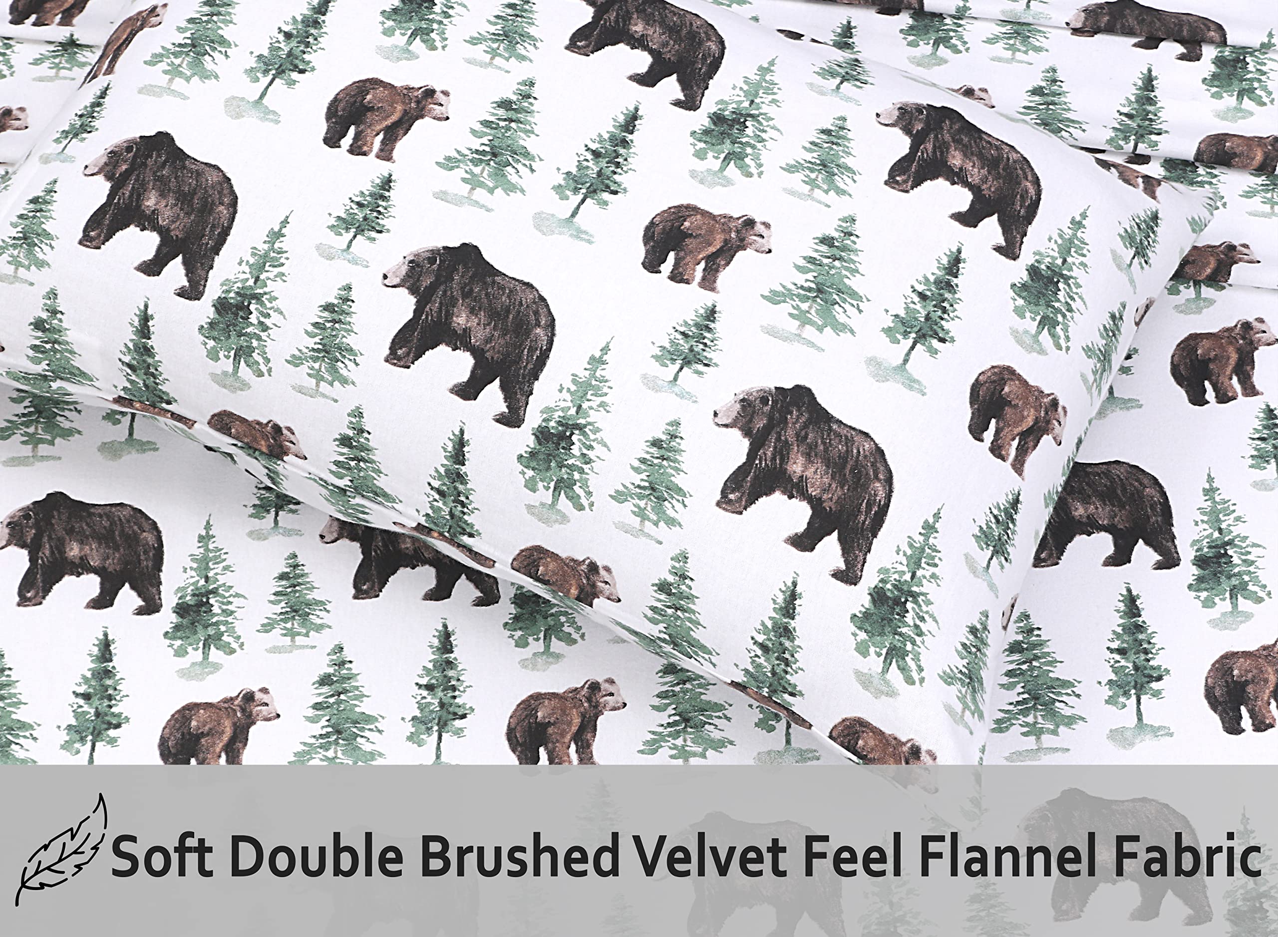 RUVANTI 100% Cotton Flannel Sheets Twin Size - Ultra Soft Double Brushed Bed Sheet Set with 16