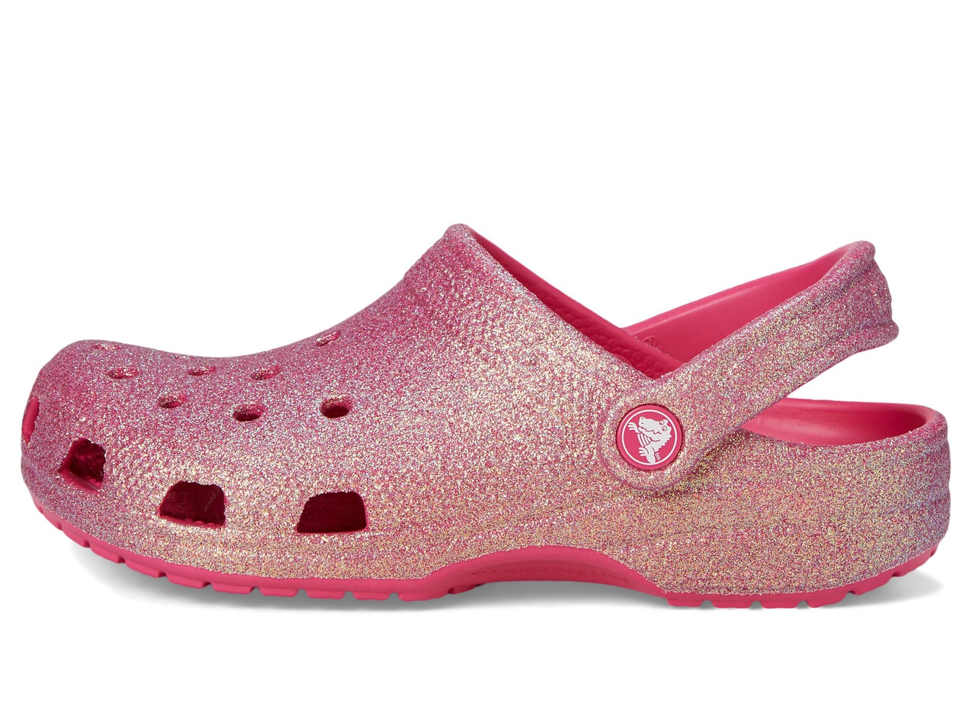 Crocs Kids' Classic Glitter Clog - Lightweight & Comfortable Water Shoes for Girls & Boys, Perfect for Beach, Pool & Outdoor Play