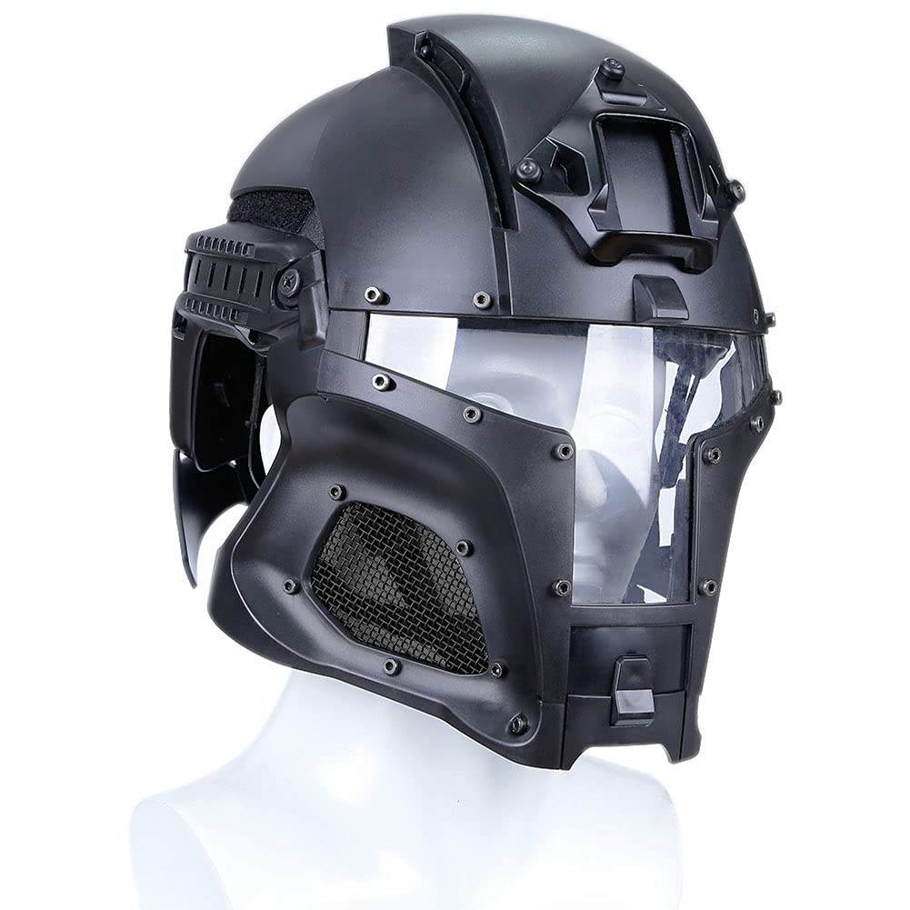 Full Face Airsoft Helmet - Tactical Steel Mesh Mask for Paintball, Wargame & CS Cosplay | Military-Grade Protection for Outdoor Combat Sports & Gaming Events