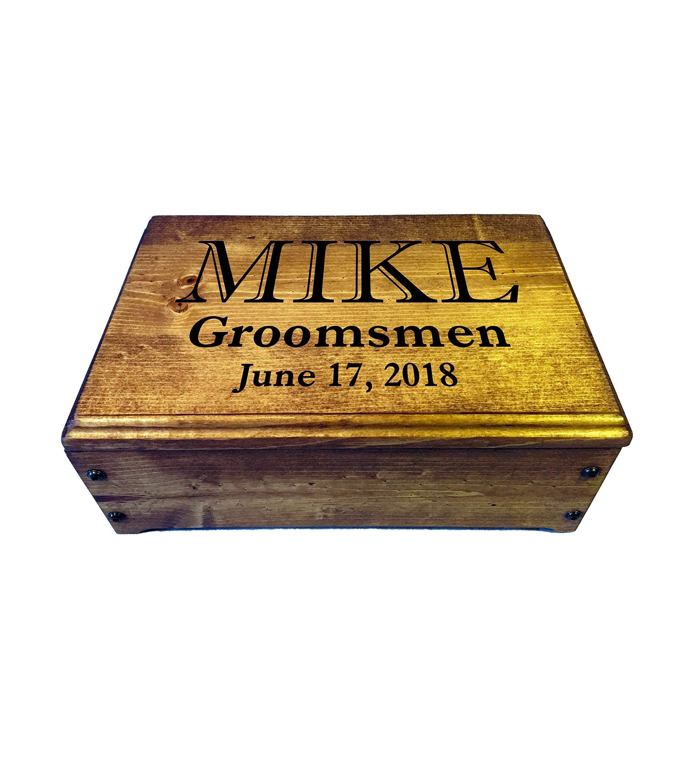 Handmade Rustic Wood Keepsake Box - Personalized Memory Photo Storage & Everyday Carry Valet Organizer | Wedding Gift, Jewelry Box, Home Decor for Bedroom & Office