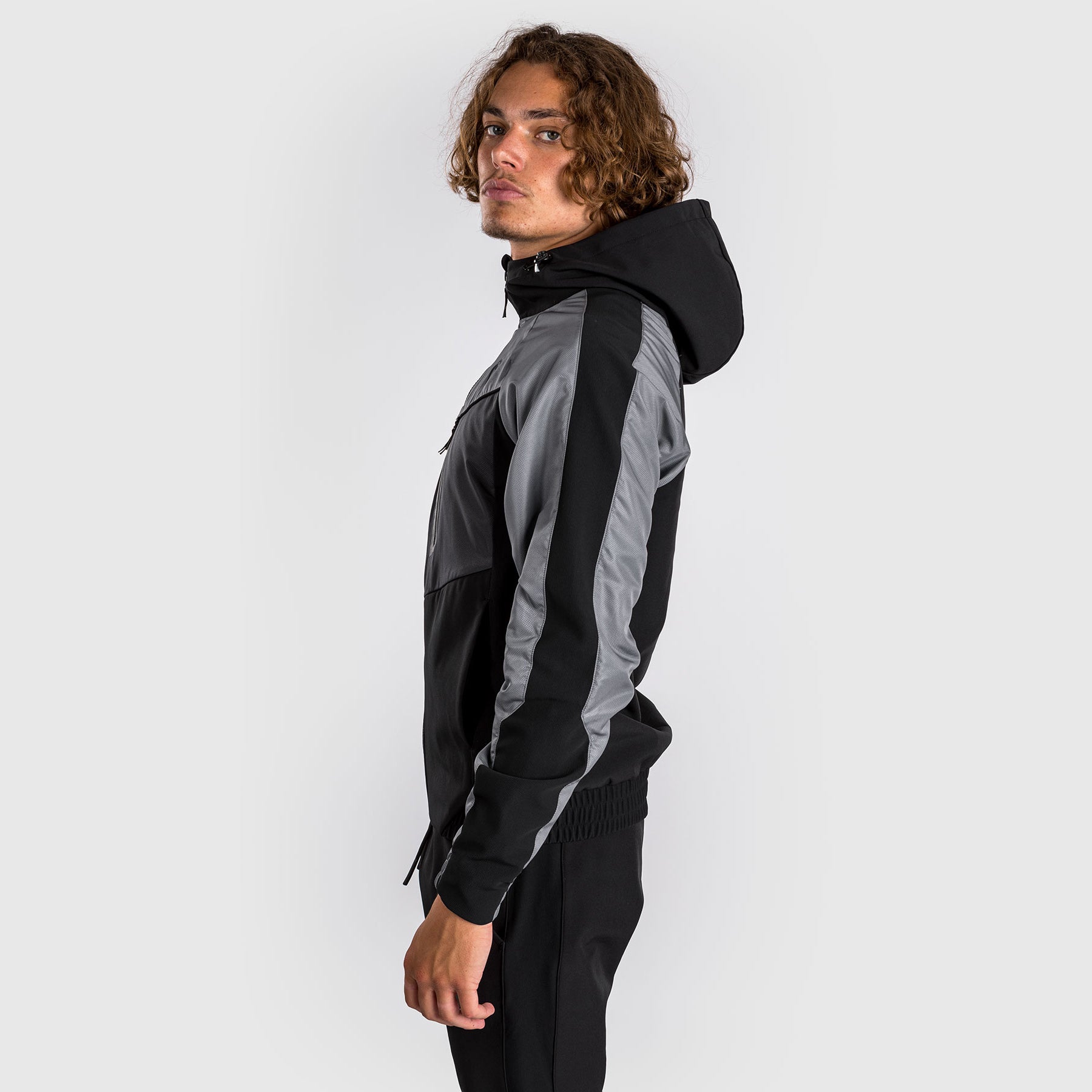 Venum Laser 3.0 Track Jacket - Black & Grey - Lightweight Training Jacket for MMA, Boxing & Gym Workouts - Perfect for Running & Combat Sports