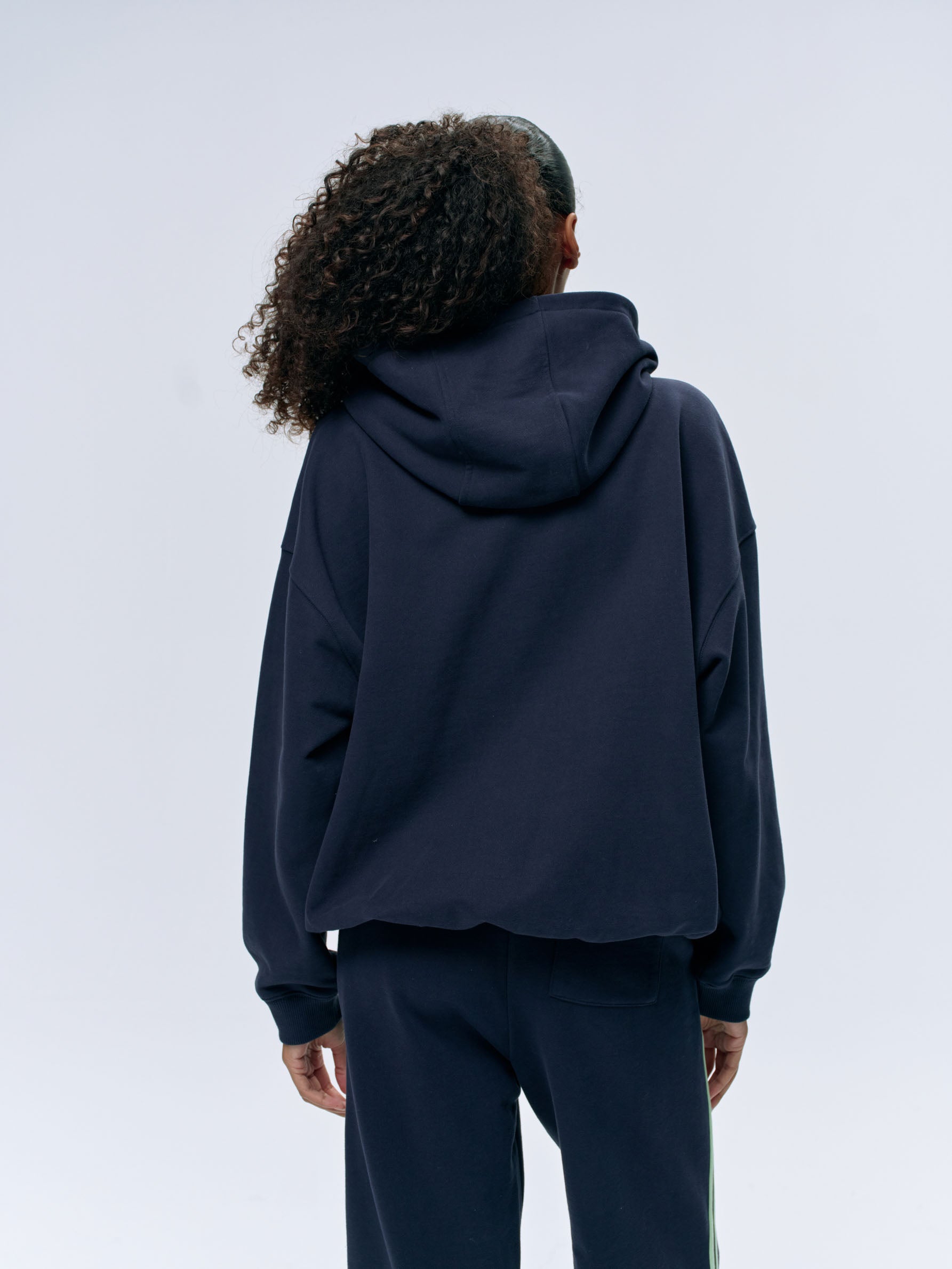 Community Spirit Oversized Full Zip Hoodie for Men & Women - Navy Blue & Mint Green - Cozy Fleece Pullover for Casual Wear, Street Style & Outdoor Activities