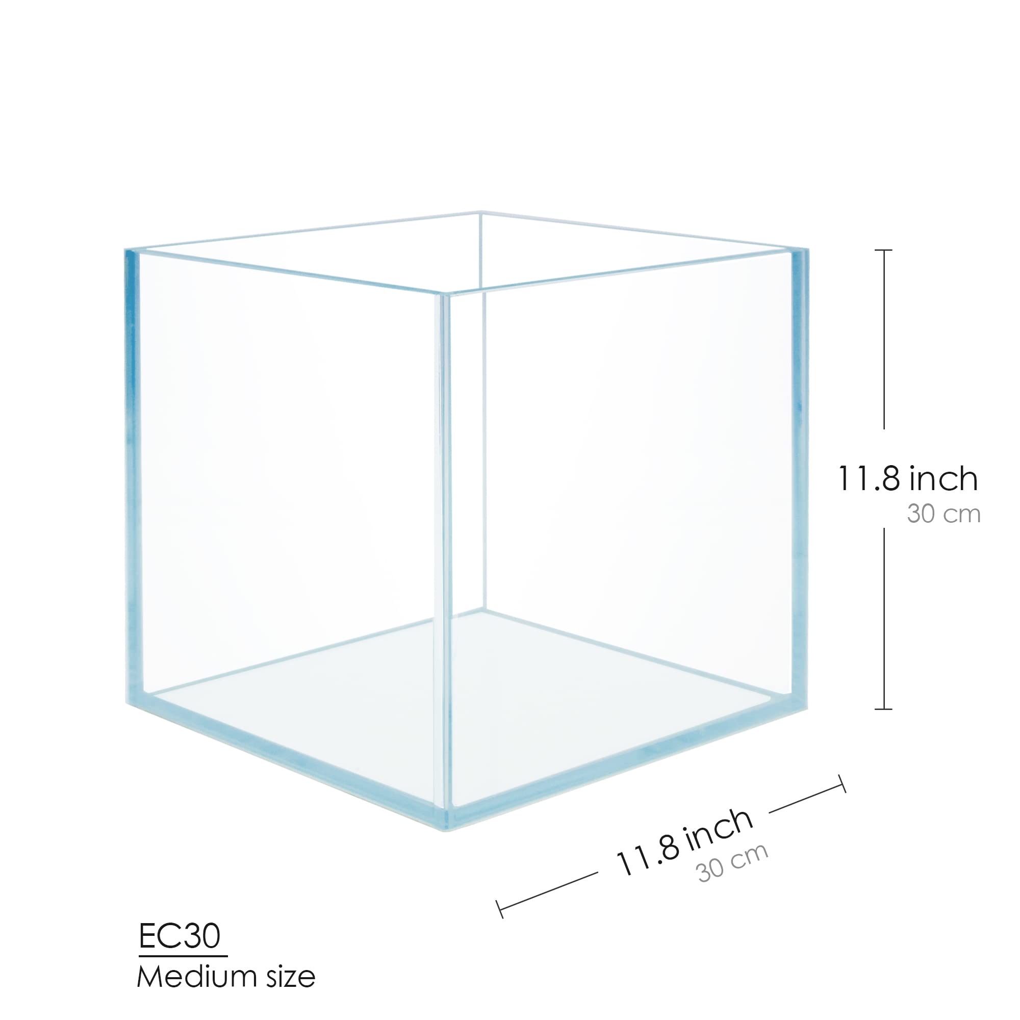 Premium Cube Rimless Frameless Ultra Clear Glass Aquarium - 5mm Low Iron Glass Fish Tank with White Leveling Mat & Optional Lids - Perfect for Home Office Zen Decor, Nano Reef Setup, and Small Aquatic Pets