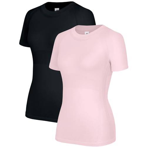 Short Sleeve-2 Pack(black+pink)