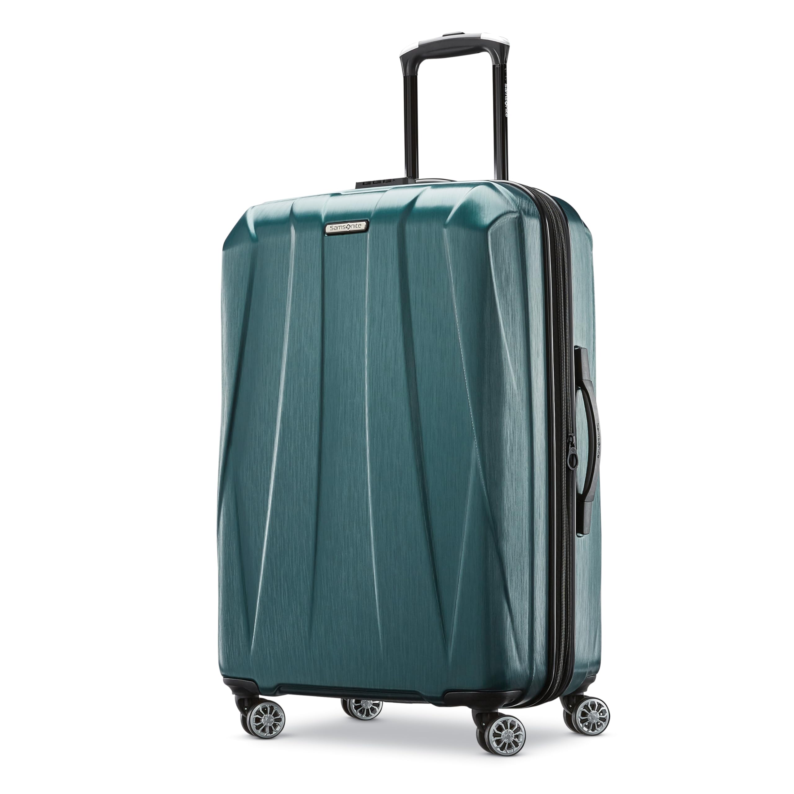 Samsonite Centric 2 Expandable Hardside Spinner Luggage 24-Inch Checked Medium Suitcase - Emerald Green | Perfect for Business Travel & Vacation Packing
