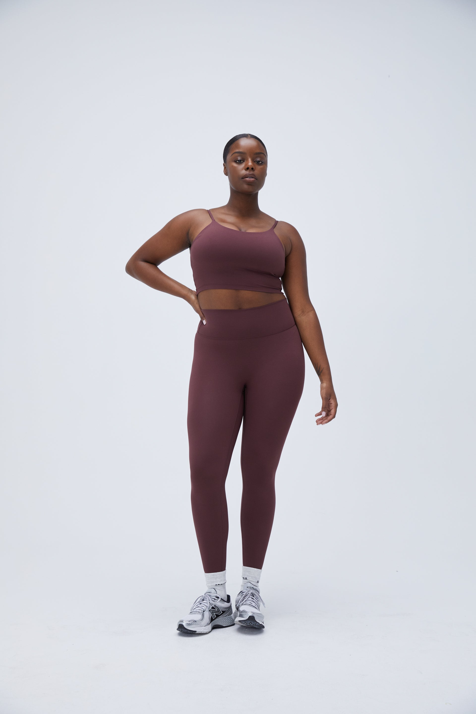 Premium High-Waist Yoga Leggings for Women - Burgundy Red Workout Pants, Tummy Control & Squat Proof - Perfect for Gym, Running, Pilates & Lounge Wear
