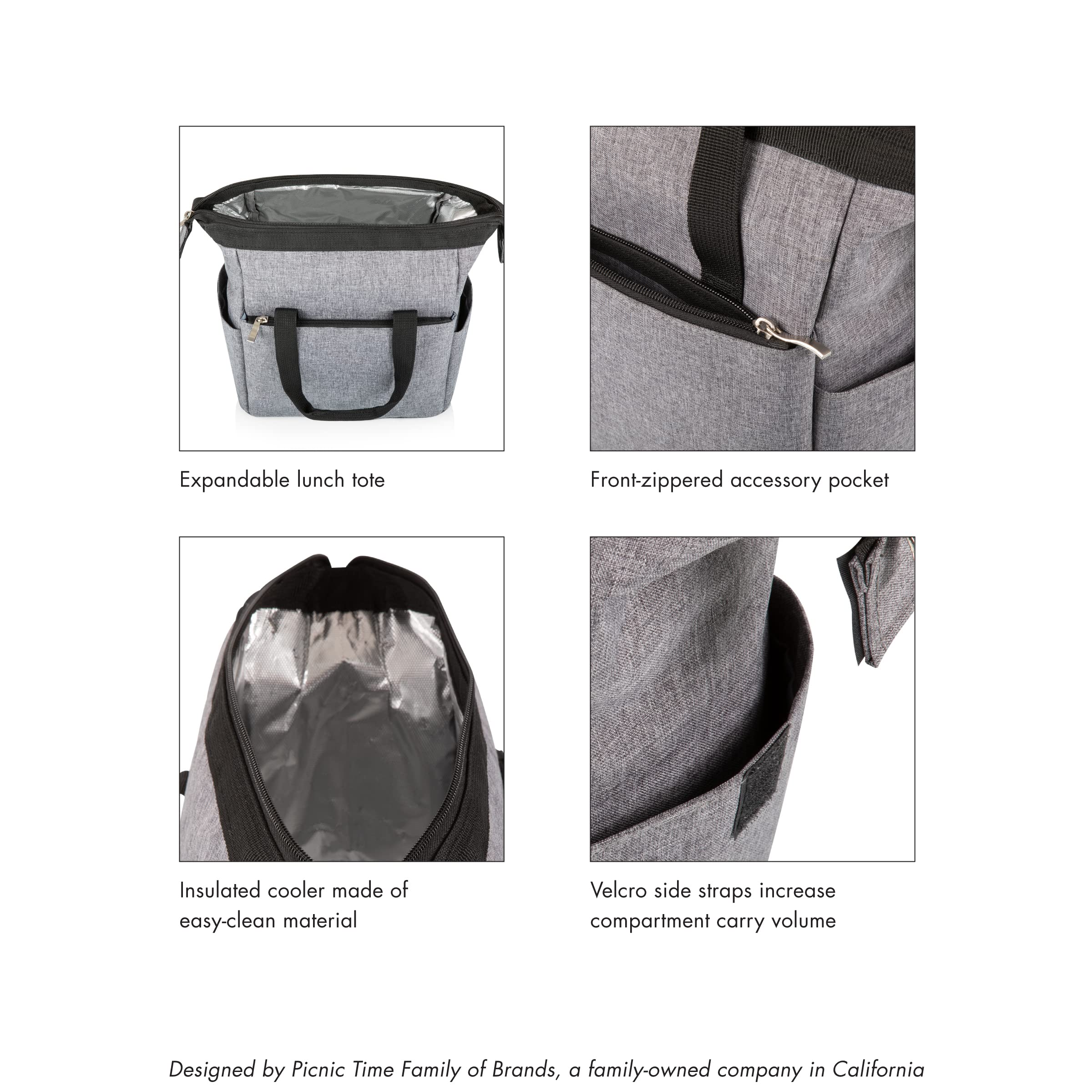 PICNIC TIME NCAA Unisex Adult On The Go Lunch Cooler - Portable Insulated Bag for Picnics, Work, School & Outdoor Adventures