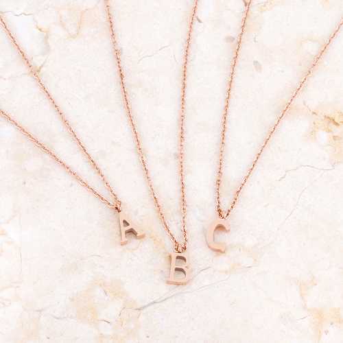 Elaina Rose Gold Stainless Steel X Initial Necklace for Women - Personalized Monogram Letter Jewelry Gift for Her - Perfect for Birthday, Anniversary & Valentine's Day