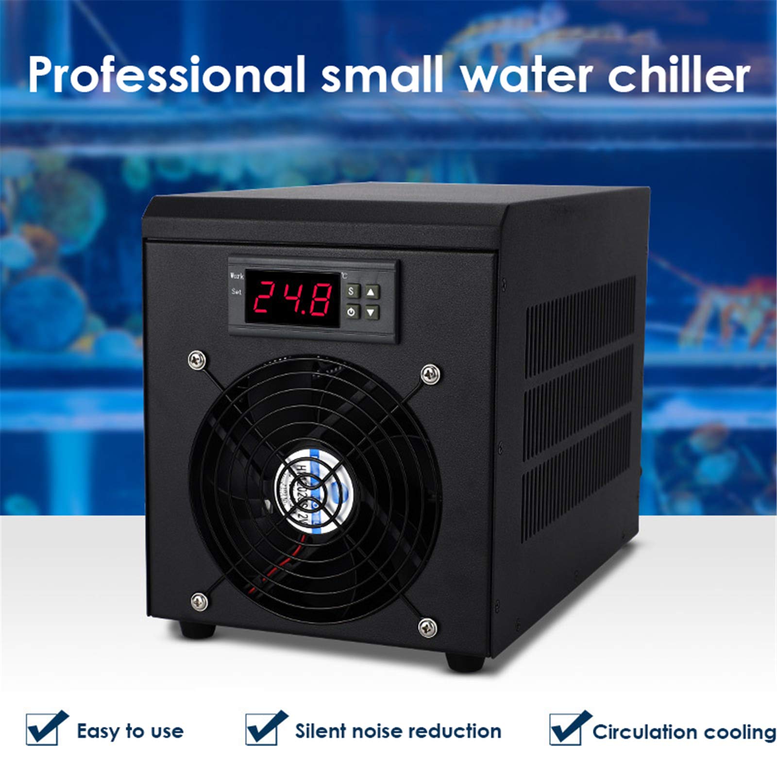 2 in 1 Aquarium Water Cooler & Heater System - 60L Fish Tank Temperature Control Device (10-40℃) | Constant Temperature & Sustainable Refrigeration for Tropical Fish, Marine Tanks & Aquatic Pets | Perfect for Home, Office & Aquarium Enthusiasts