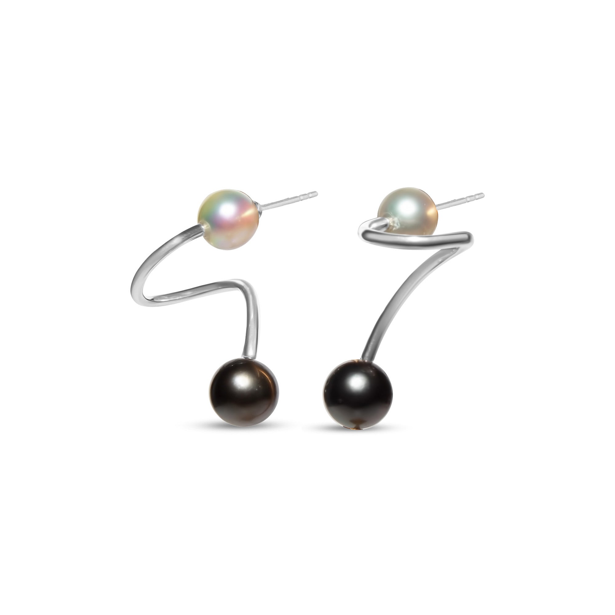 Luminous Duo Sea Pearl Earrings for Women - Elegant Handmade Jewelry Gift for Brides, Party & Special Occasions