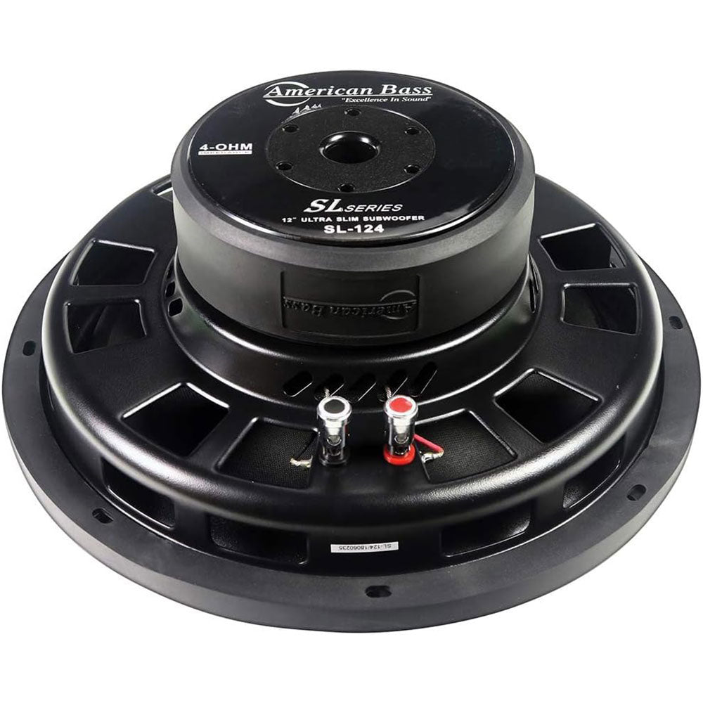 American Bass SL124 12-Inch 500W Single 4 Ohm Car Subwoofer - Premium Bass for Trucks, SUVs & Custom Car Audio Systems