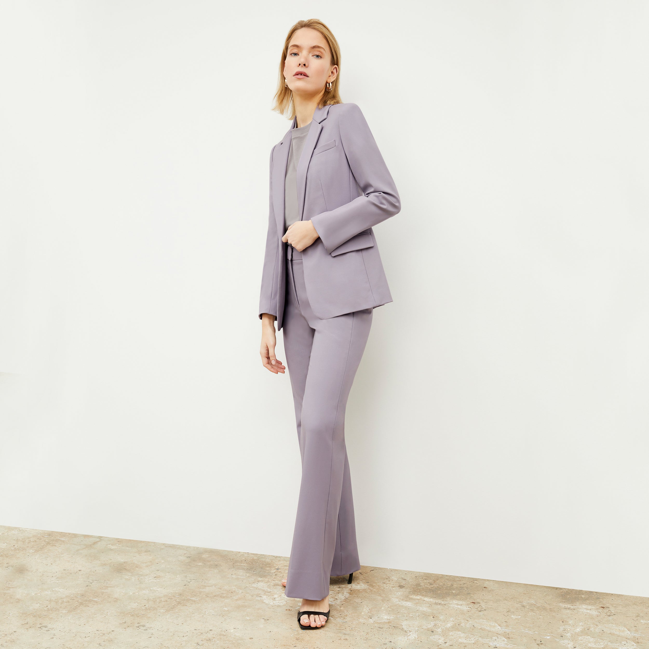 Horton Pant - Washable Wool Twill Pants for Women | Light Lilac | Comfortable Office Wear & Casual Outfits