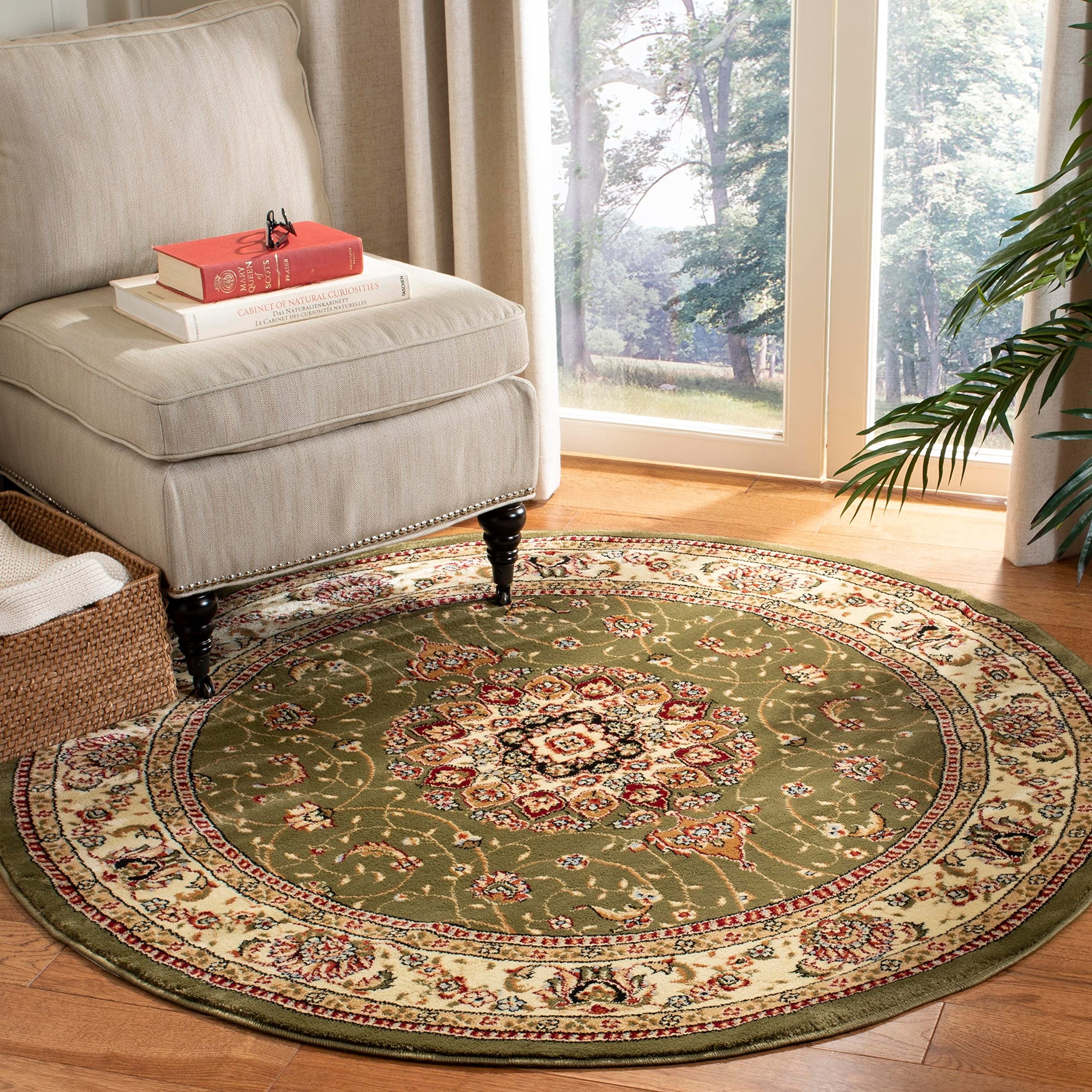 SAFAVIEH Lyndhurst Collection 10' Round Sage/Ivory Area Rug - Traditional Oriental Non-Shedding Rug for Dining Room, Living Room, Bedroom & Entryway | Perfect for Home Decor, Cozy Spaces & High-Traffic Areas