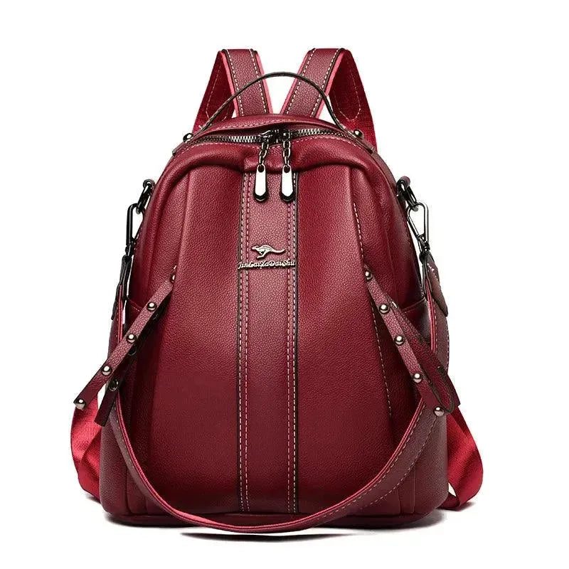Premium Genuine Leather Women's Backpack Purse - Fashionable & Durable Handbag for Work, Travel & Daily Use