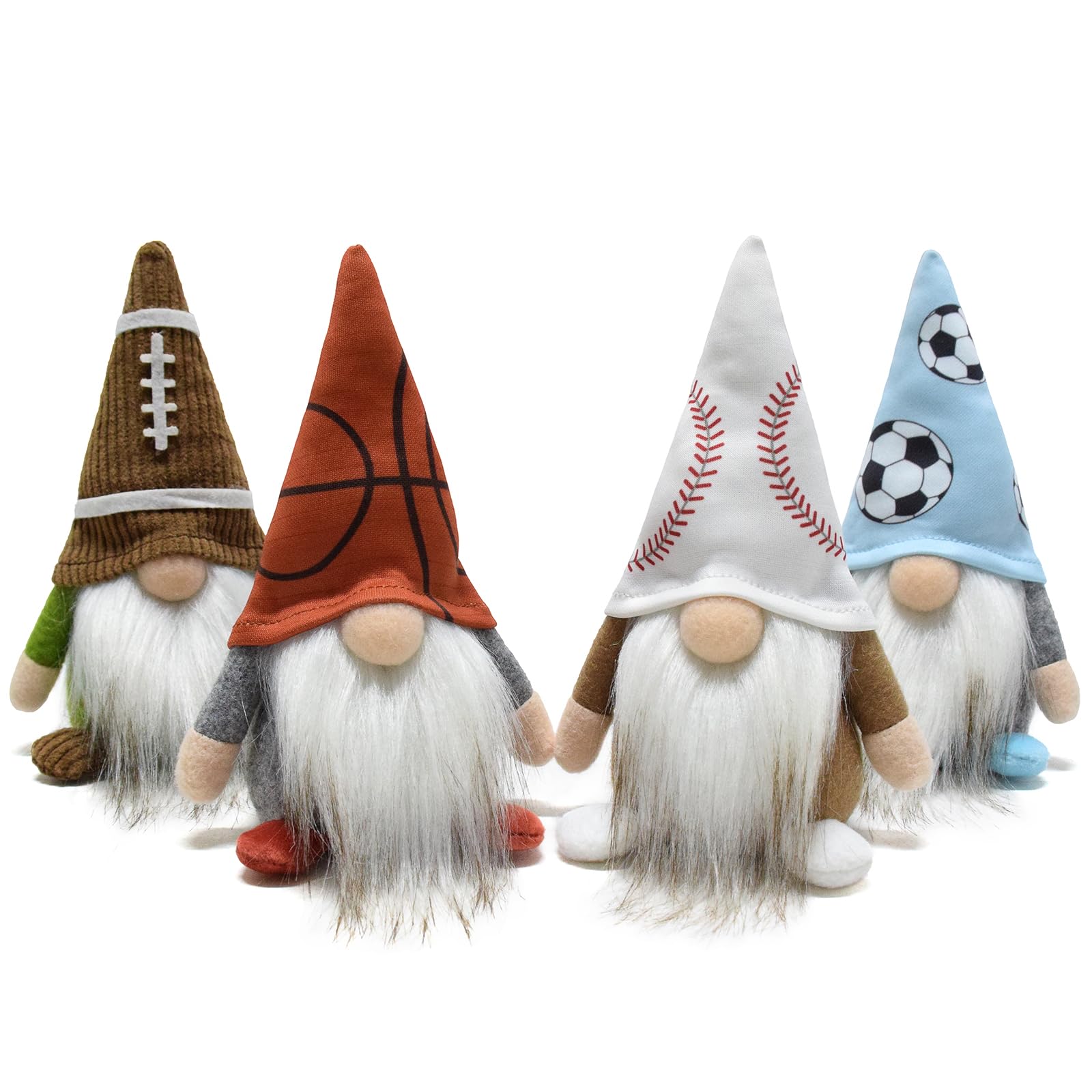 Little Football Rugby Gnomes Plush Ornaments - Cute Swedish Tomte Nisse Dwarf Gnome Doll for Sports Game Fans - Perfect Gift & Tiered Tray Home Decor for Game Day Parties & Scandinavian Christmas Decorations