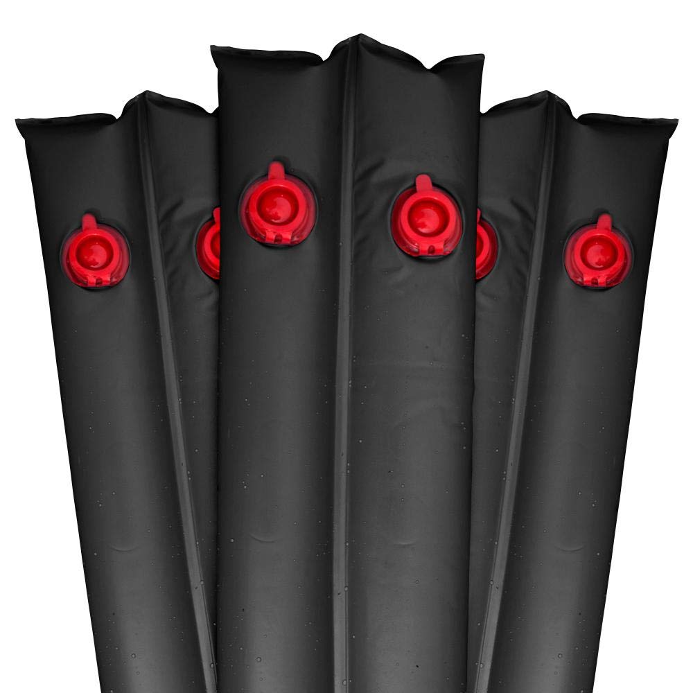 Harris Pool Products Commercial-Grade Water Tubes/Bags for In-Ground Pools - Heavy Duty 24-Gauge UV-Protected Vinyl (8ft Super Duty Double Chamber, 12-Pack, Black) | Perfect for Pool Winterizing, Leak Prevention & Groundwater Protection