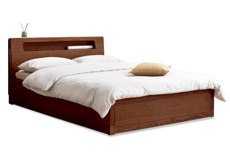 Premium Oak Solid Wood Luminous Box Bed - Durable Nightstand with Glow-in-the-Dark Features for Bedroom, Guest Room, and Kids Room Decor
