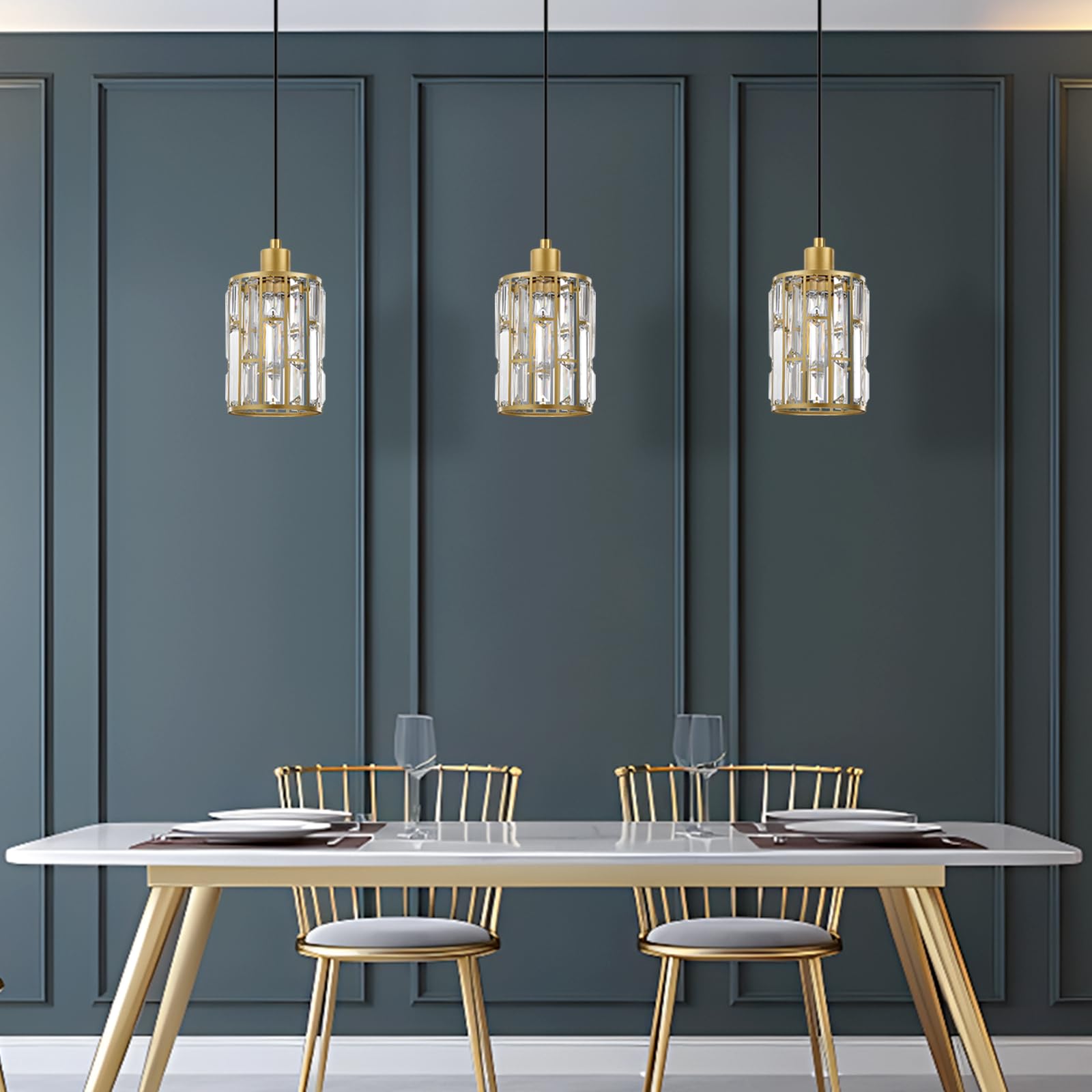 Modern Crystal Pendant Ceiling Light Fixture - 5.3
