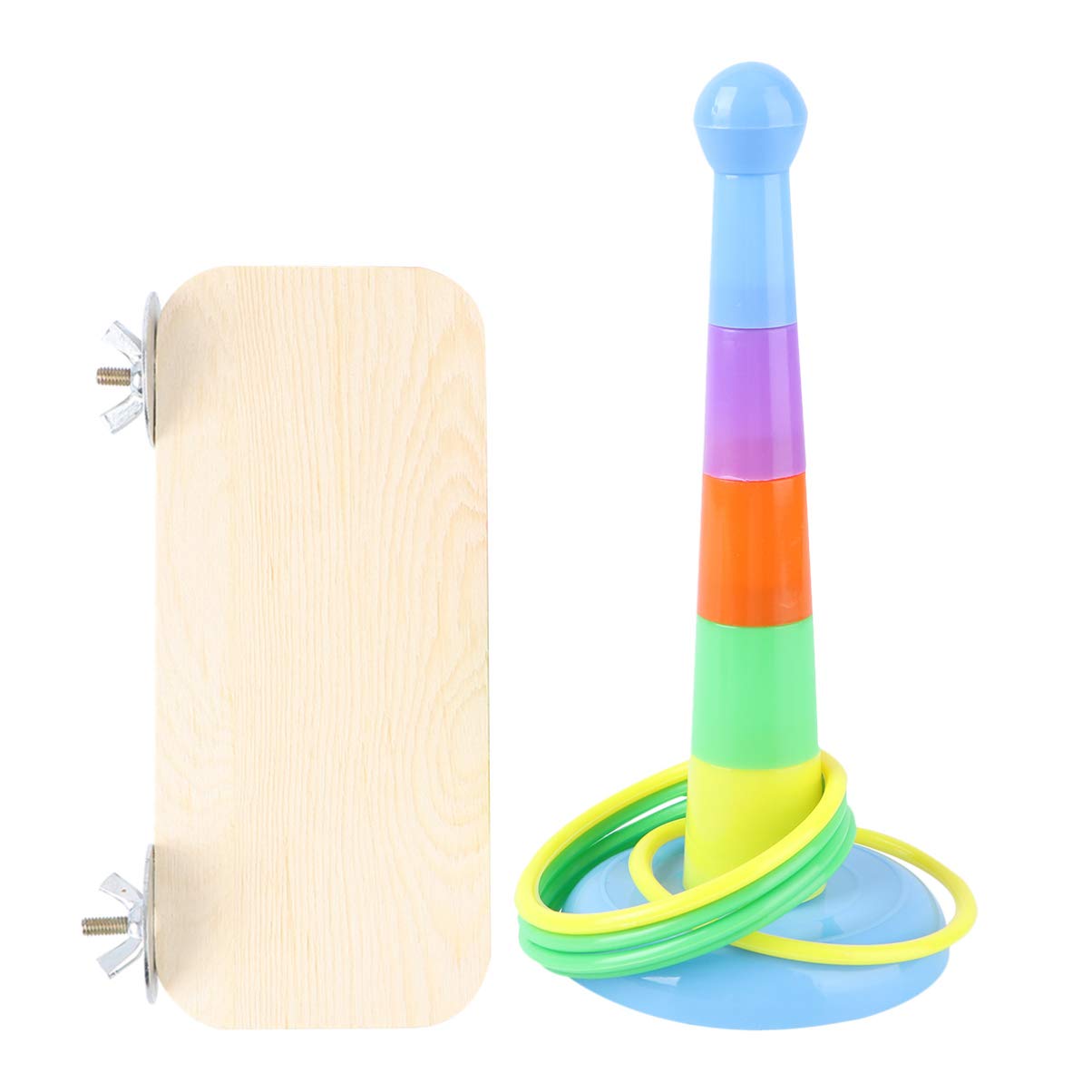 Balacoo Colorful Stacking Ring Toys for Birds - Interactive Parrot Training Toys for Budgies, Cockatiels & Parakeets - Fun Tabletop Bird Enrichment Activity for Mental Stimulation & Playtime