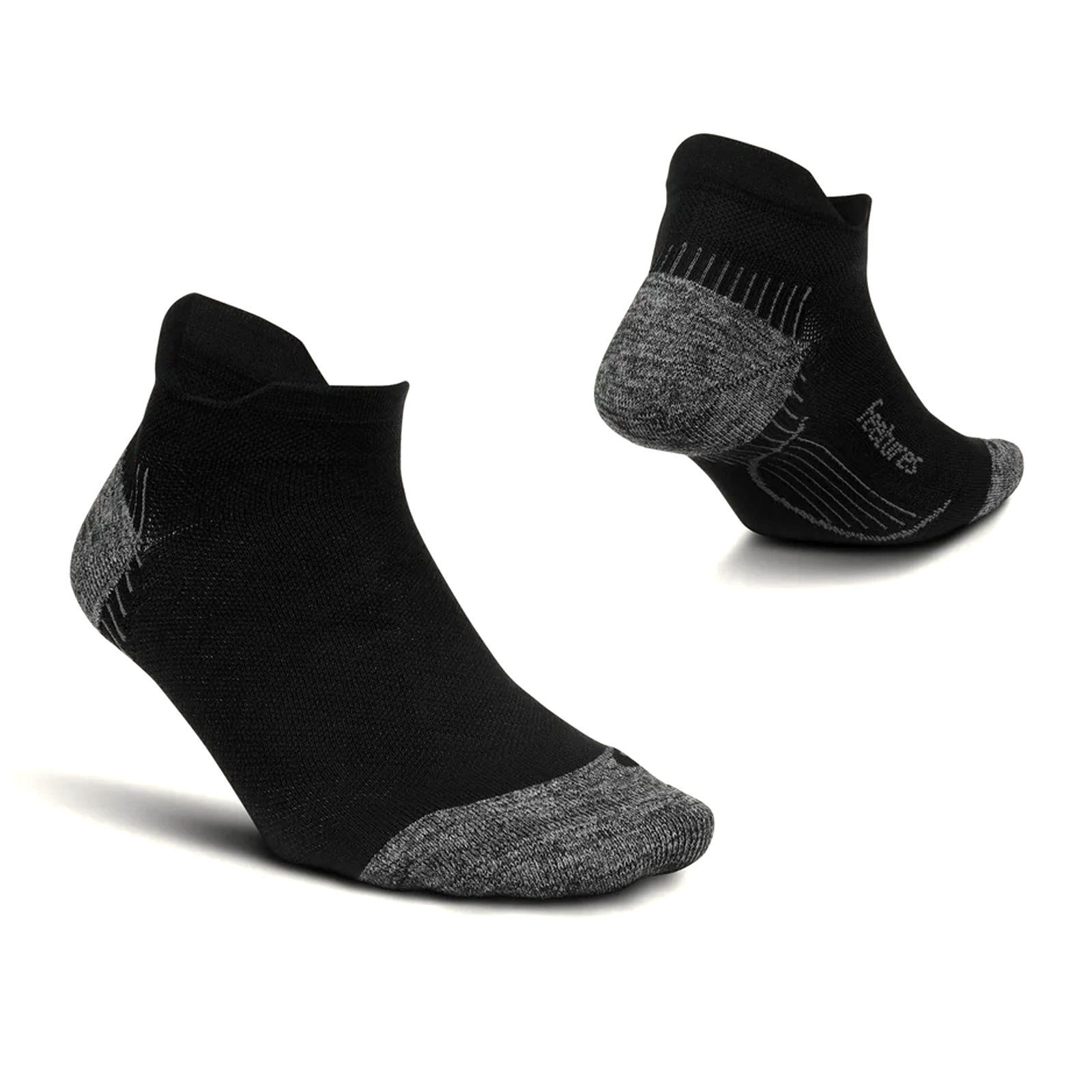 Feetures PF50159 Plantar Fasciitis Relief Light Cushion No Show Tab Socks for Men & Women - Black | Comfortable Support for Running, Walking & Everyday Wear