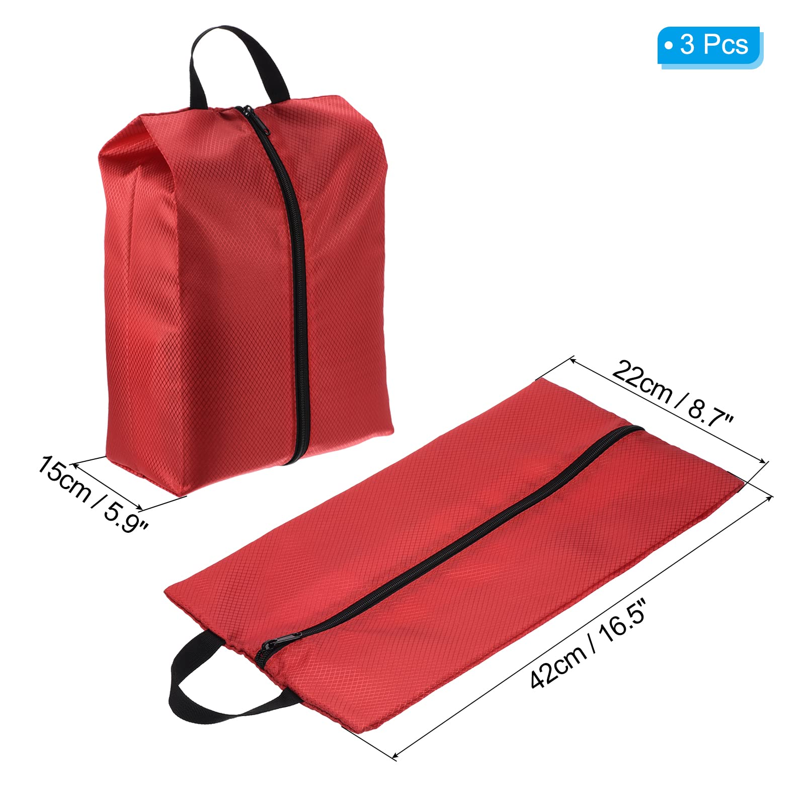 **PATIKIL 3 Pack Waterproof Nylon Shoe Bags for Travel with Zipper - Portable Shoe Storage Organizer for Gym, Outdoor, Sports & Suitcase Packing**