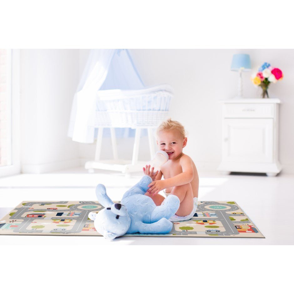 Yokina Critters Reversible Waterproof Baby Playmat - 5' x 6' Non-Toxic Floor Mat for Infants & Toddlers - Perfect for Nursery, Playroom, and Daycare Use