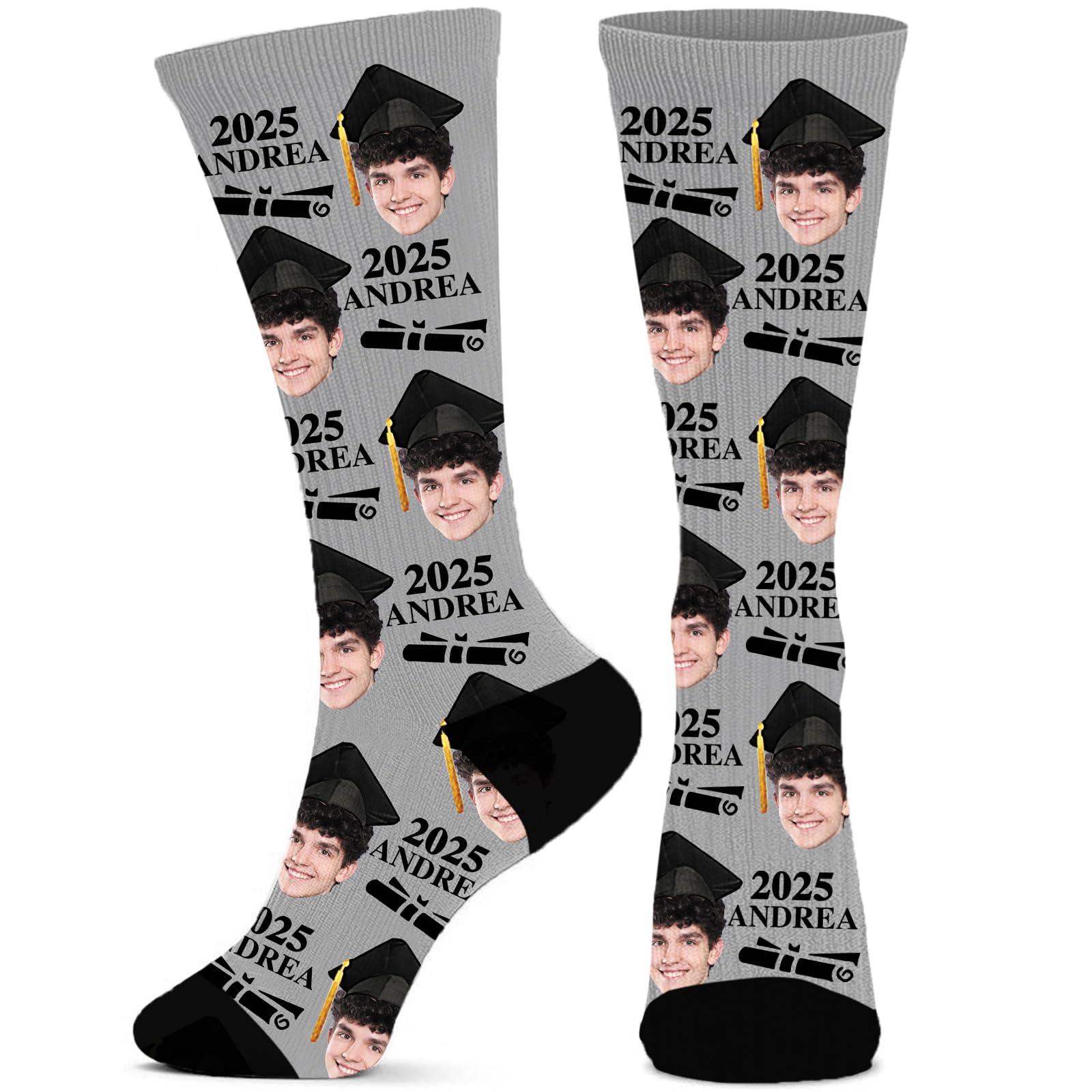 **Dreamdecor 2025 Graduation Gifts for Him & Her - Custom Face Photo Socks for Men & Women - Funny Personalized Nurse & Class of Socks - Perfect for Graduation Parties, Gag Gifts & Unique Keepsakes**