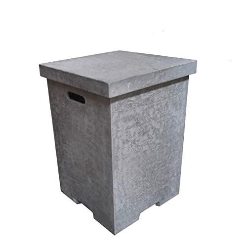 Square Travertine Tall- Light Grey